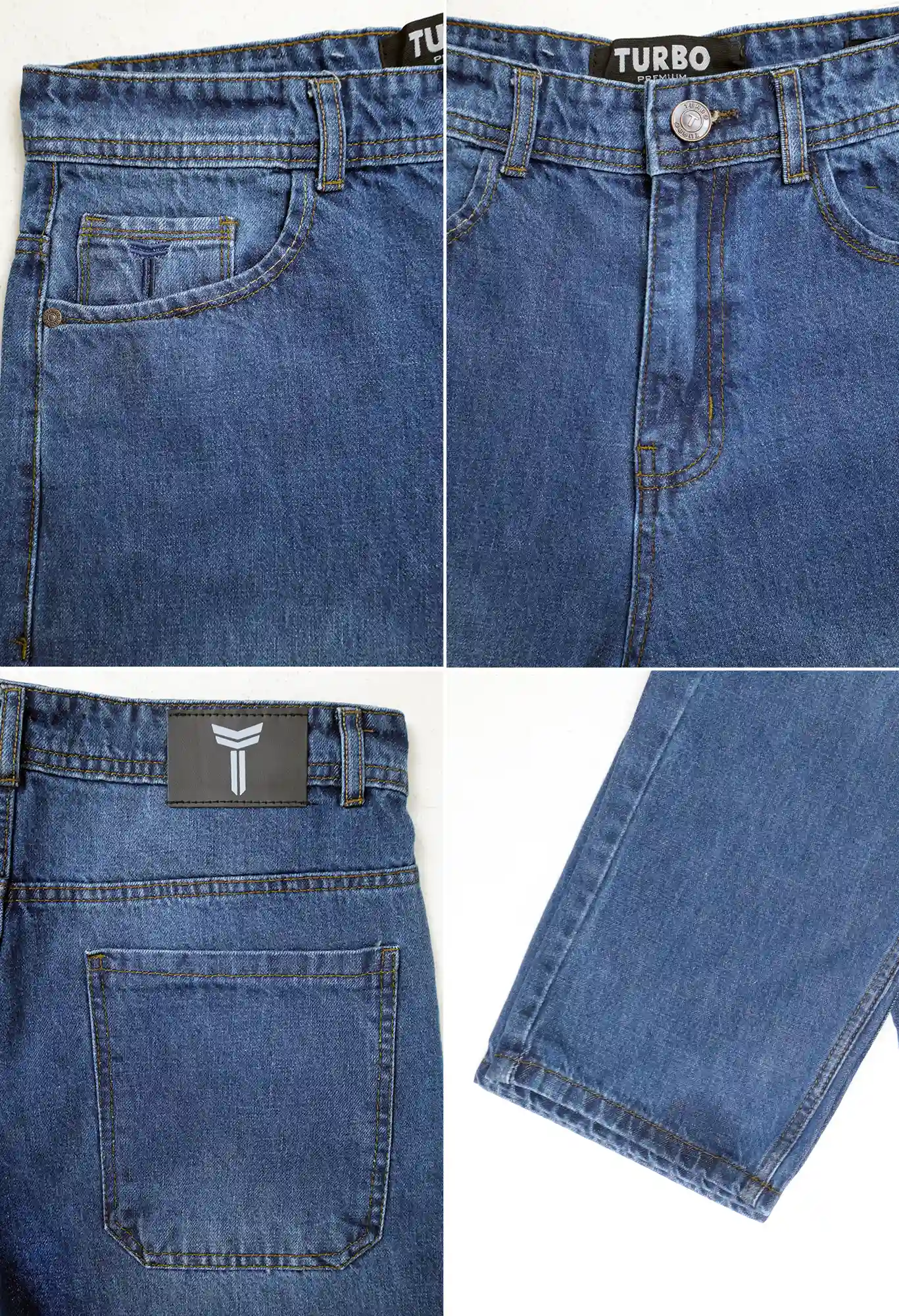 Turbo Denim Men's Iconic Baggy Jeans In Navy Blue - Image 5