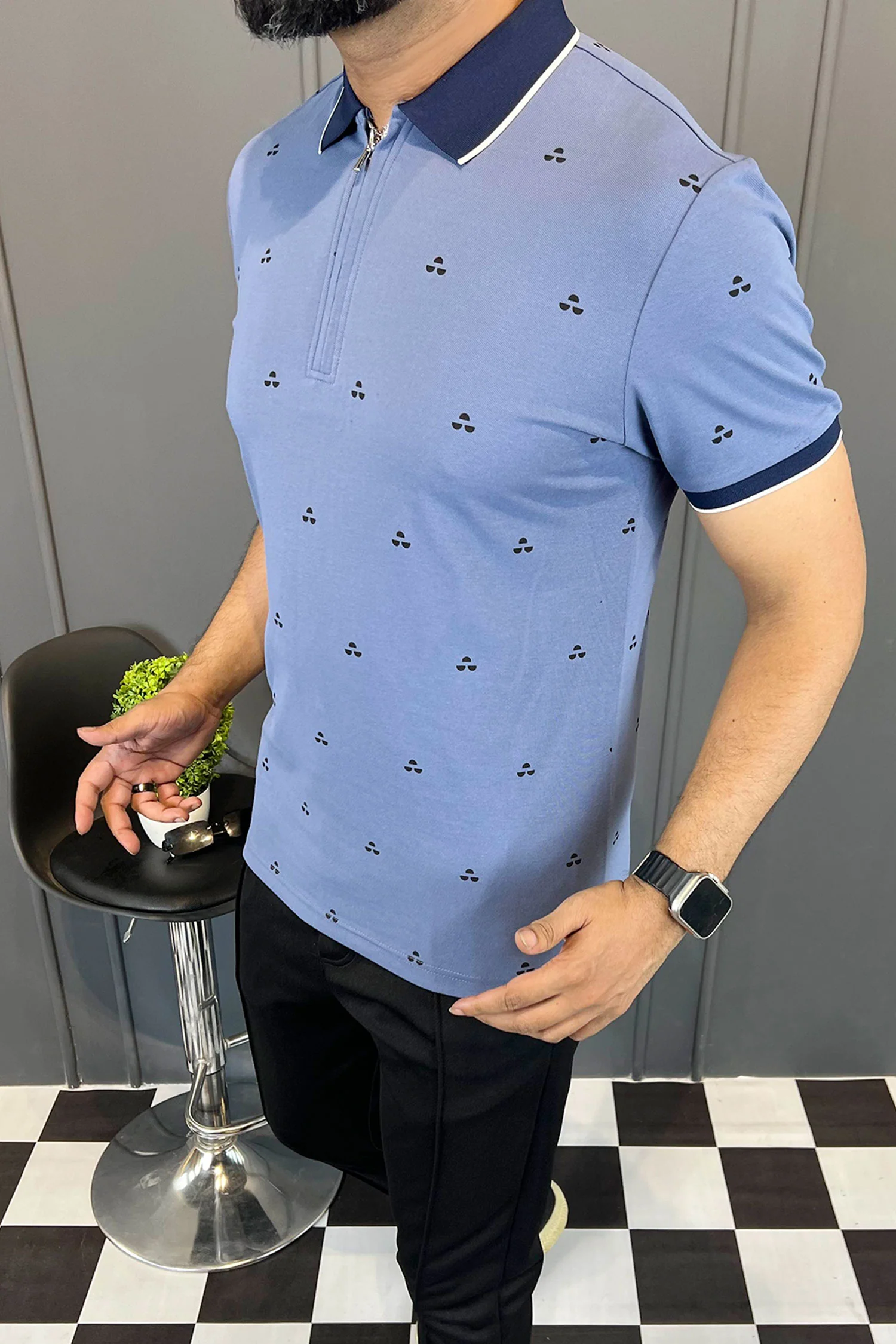 Turbo Mesmirizing Classic Men's Polo Shirt In Light Blue - Image 3