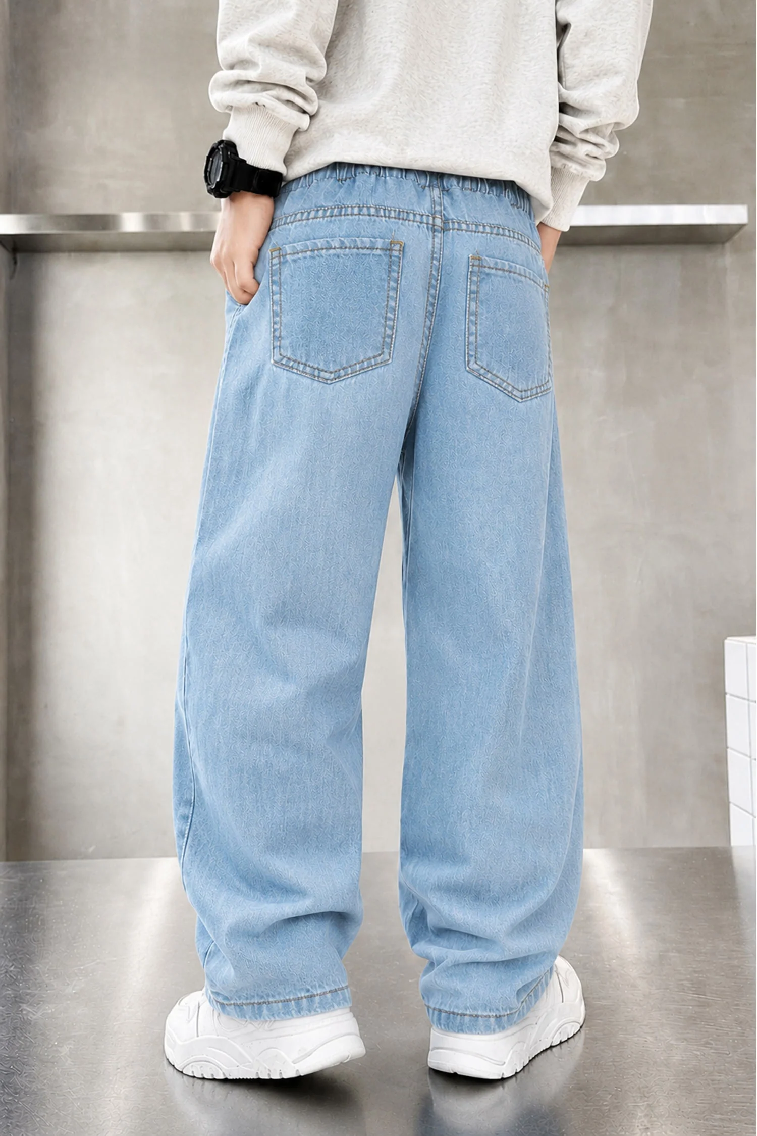 Turbo Durable Toddler Denim Baggy Jeans For Boys - Image 5