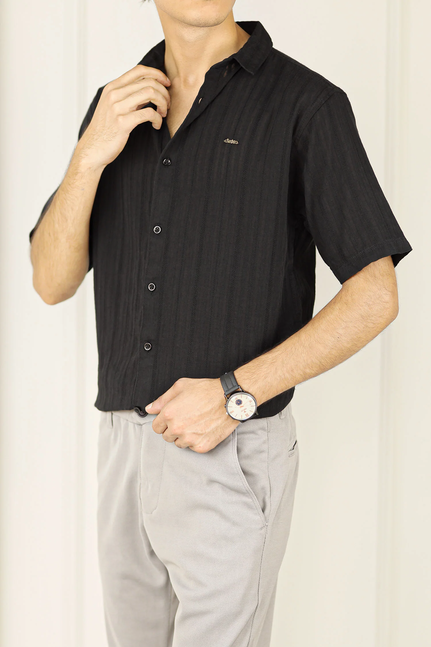 Turbo Minimalist Design Half Sleeve Casual Shirt - Image 3