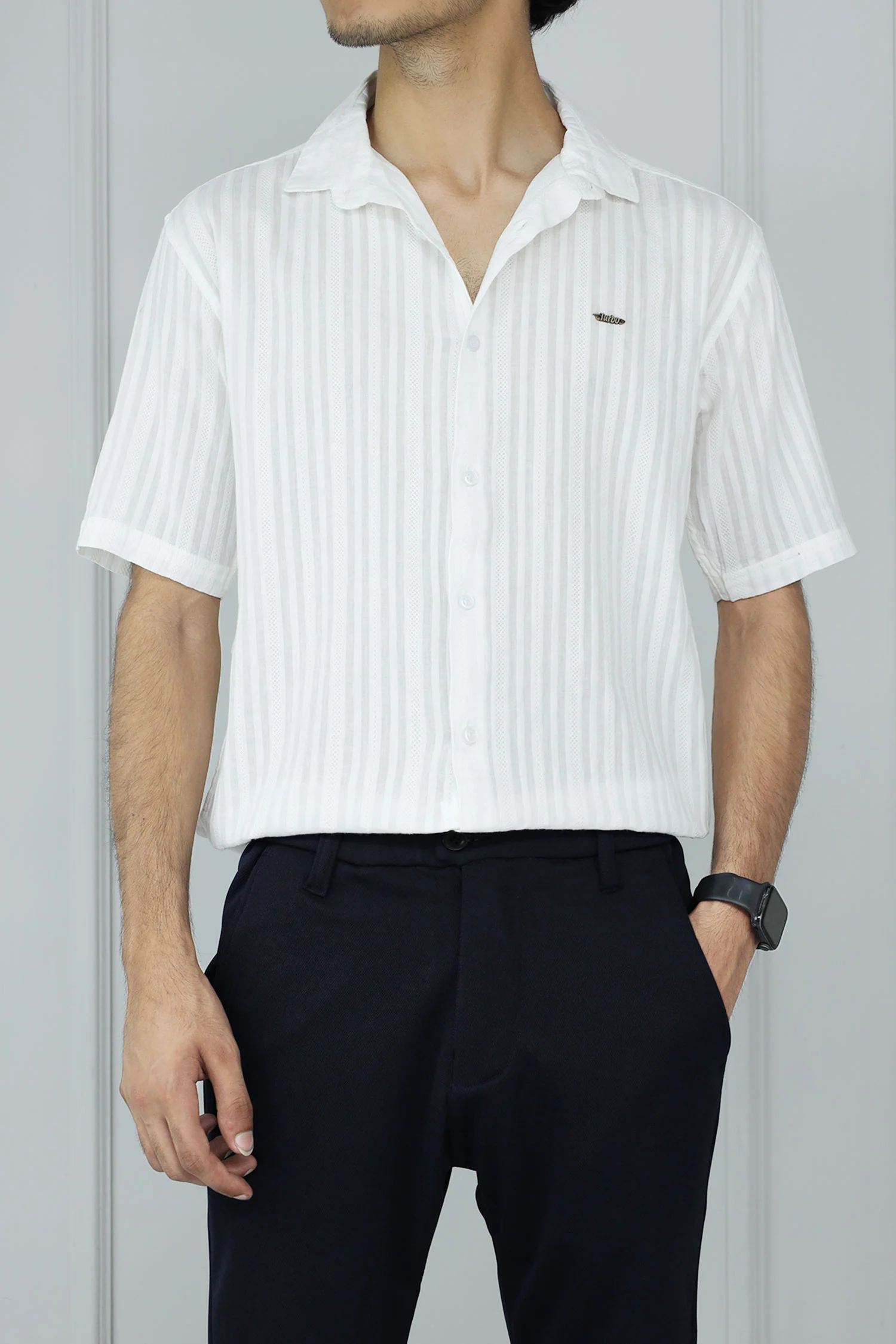 Turbo Minimalist Design Half Sleeve Casual Shirt - Image 9