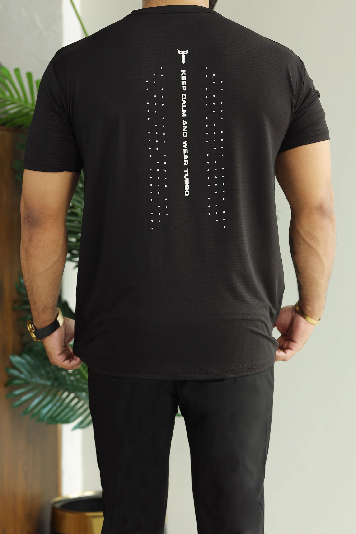 Turbo Motivational Quote ClimaCool Dry-Fit Tee In Black - Image 2