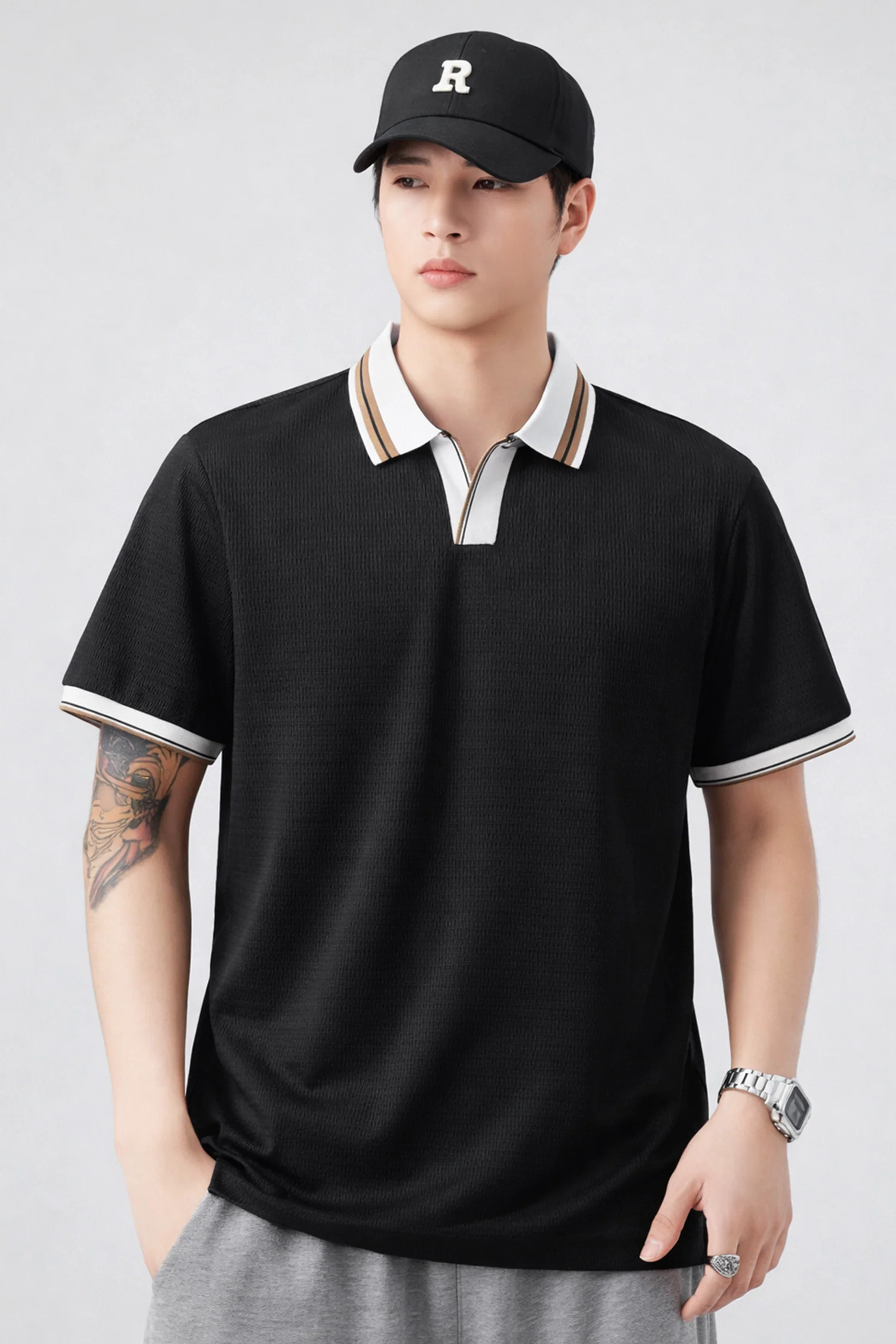 Turbo Old Money Culture Imp Silk Polo Shirt In Black