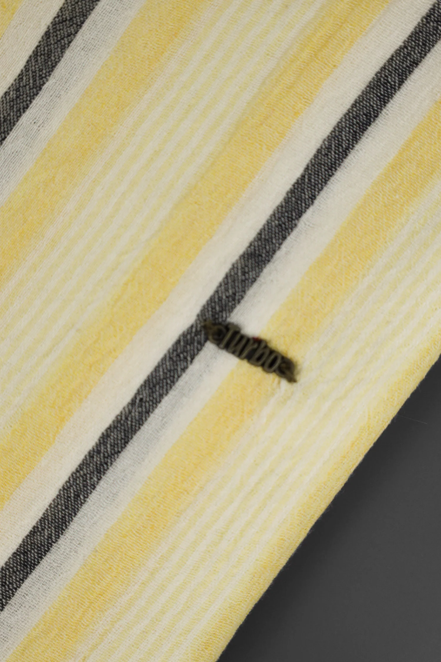 Turbo Patterned Lining Style Casual Shirt In Lemon - Image 5