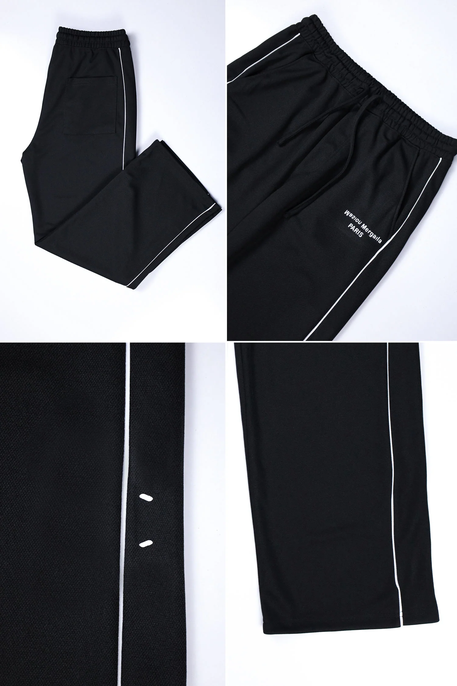 Turbo Piping Detailing  Loose Bottom Trouser In Black - Image 4