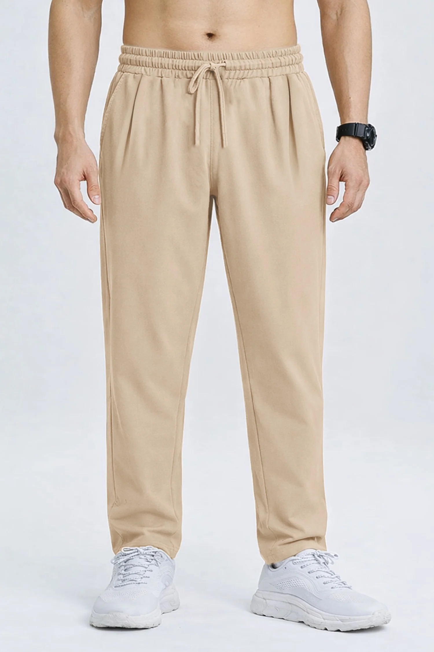 Turbo Pique Textured Double Plate SlimFit Trouser In Off White - Image 2