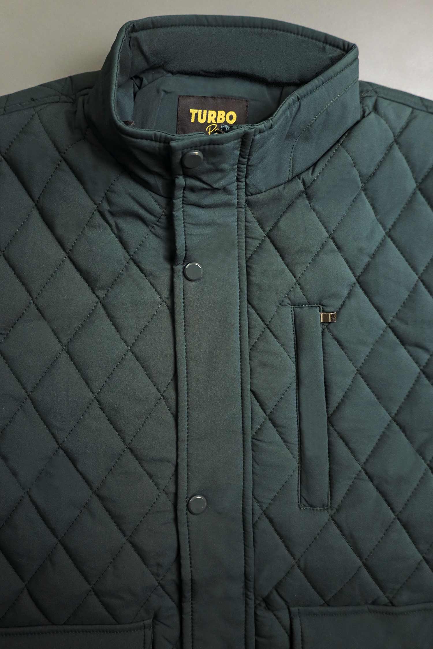 Turbo Placket Pockets Quilted Puffer Jacket - Image 8