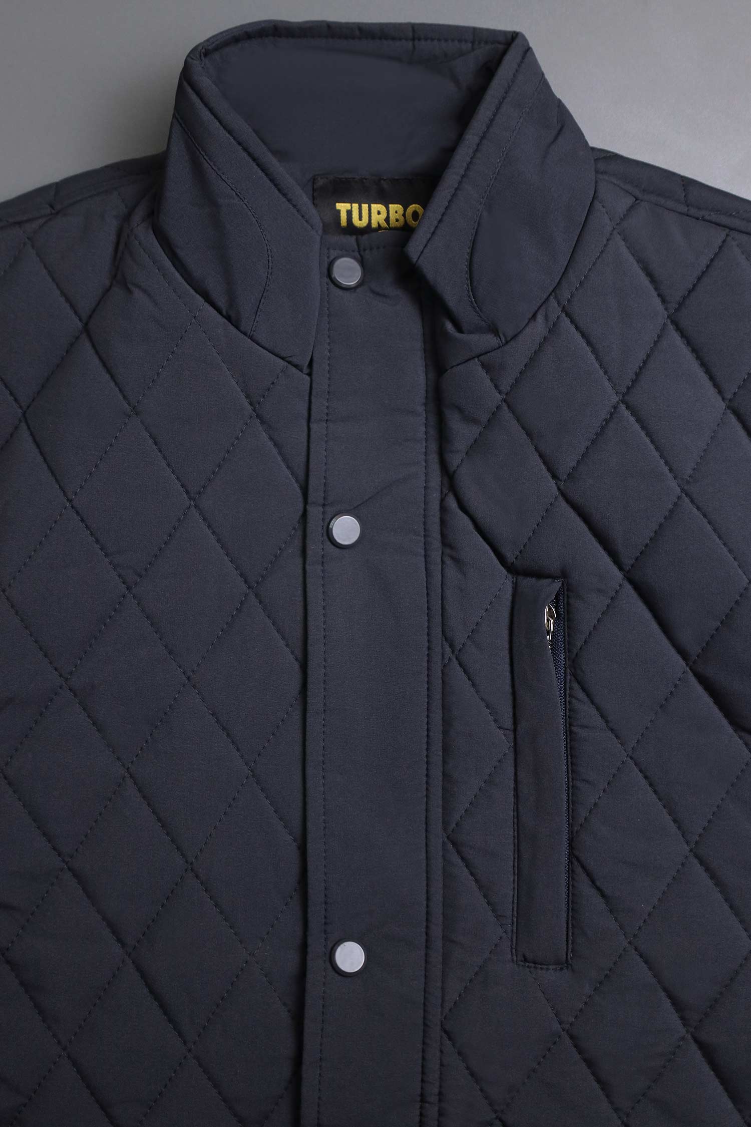 Turbo Placket Pockets Quilted Puffer Jacket - Image 13