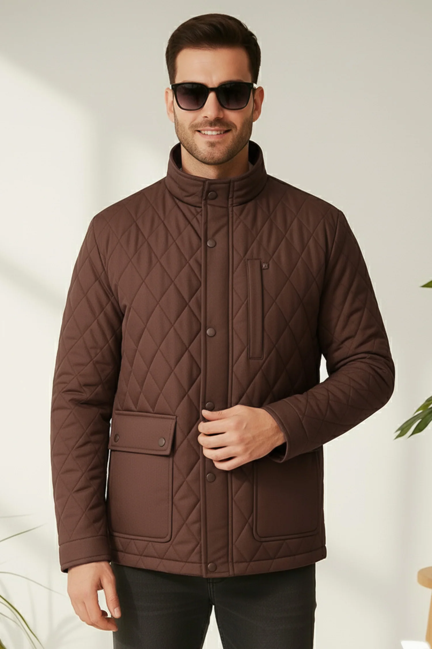 Turbo Placket Pockets Quilted Puffer Jacket - Image 17
