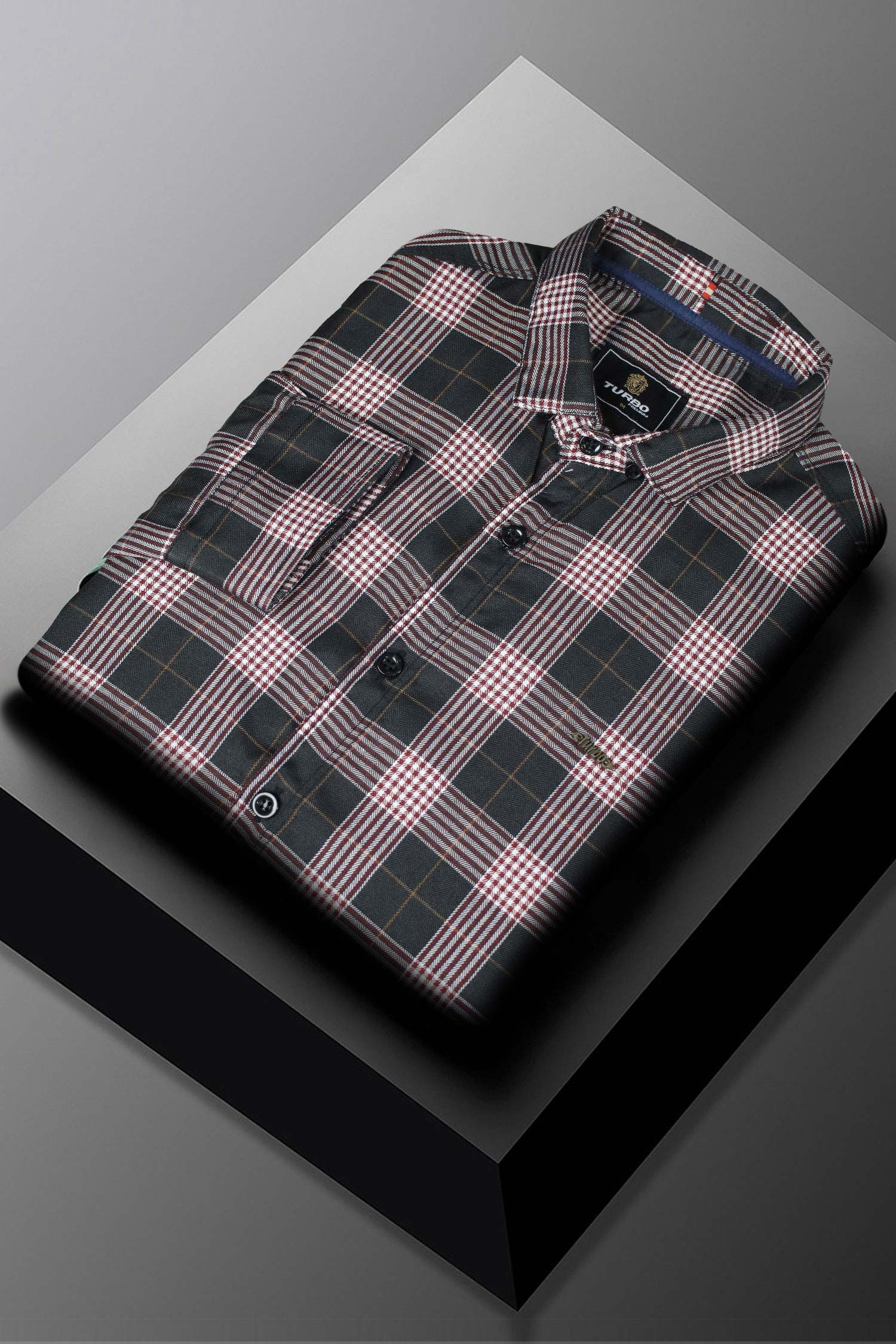 Turbo Plaid Pattern Creation Long Sleeve Cotton Casual Shirt - Image 8