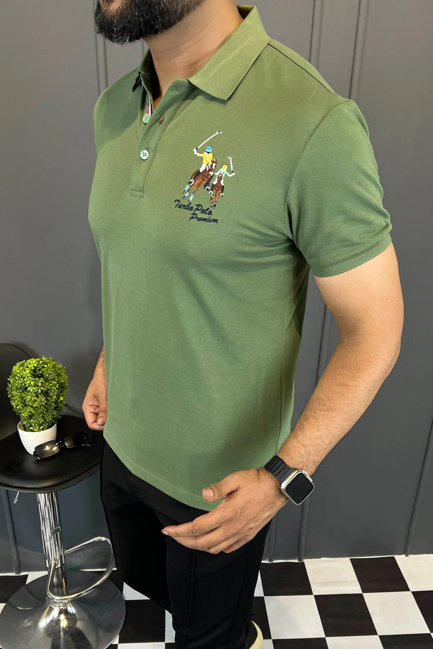 Turbo Polo Club Horse Pony Badge Men's Polo Shirt - Image 6