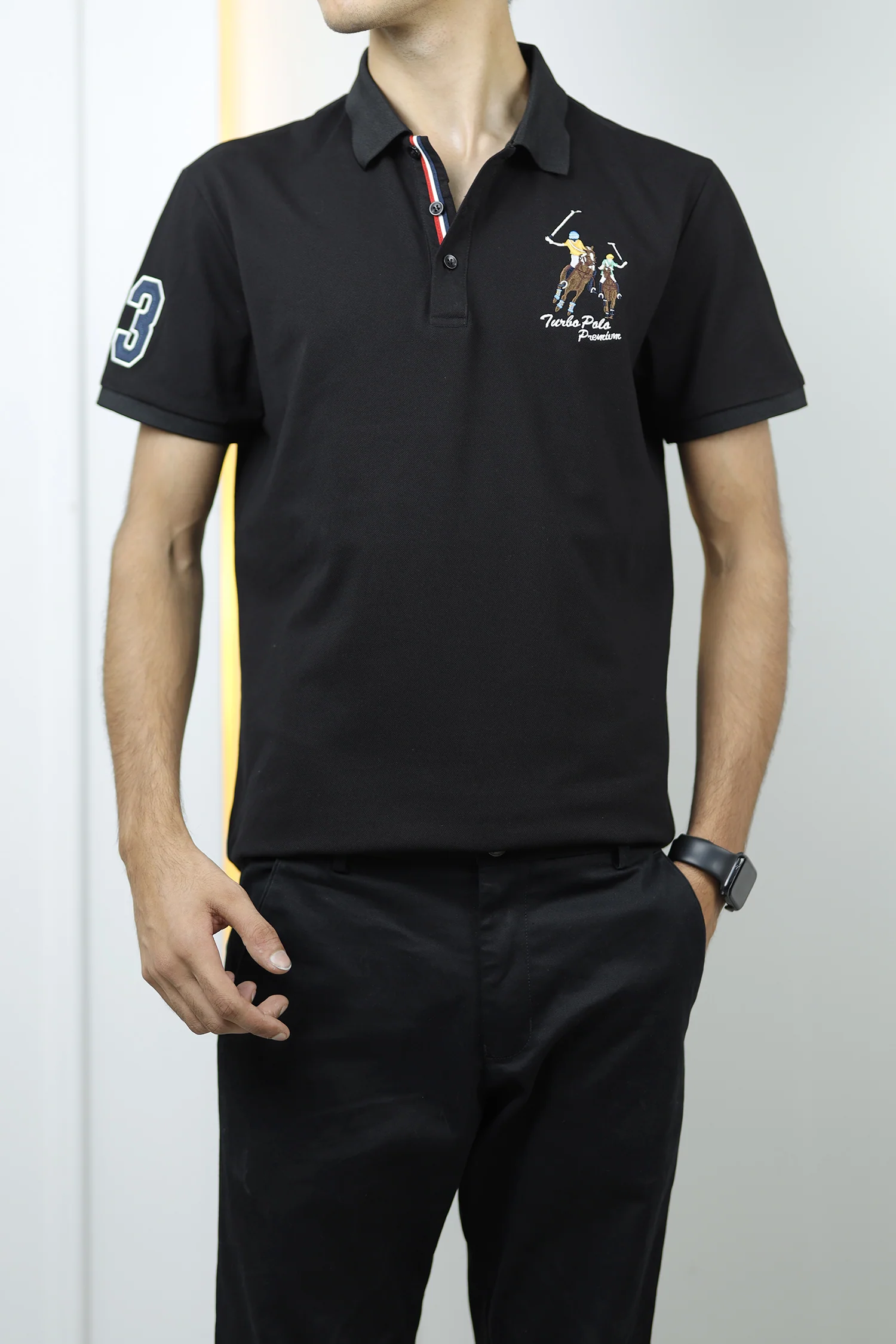 Turbo Polo Club Horse Pony Badge Men's Polo Shirt - Image 4