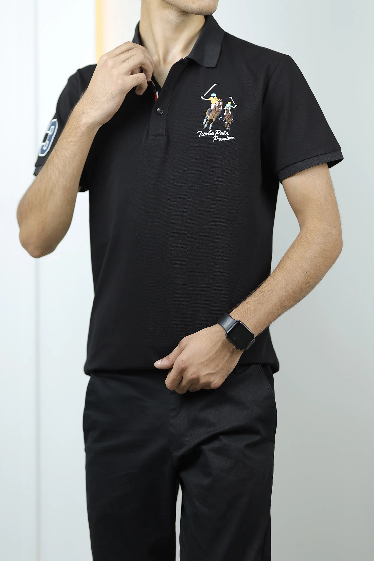 Turbo Polo Club Horse Pony Badge Men's Polo Shirt - Image 5