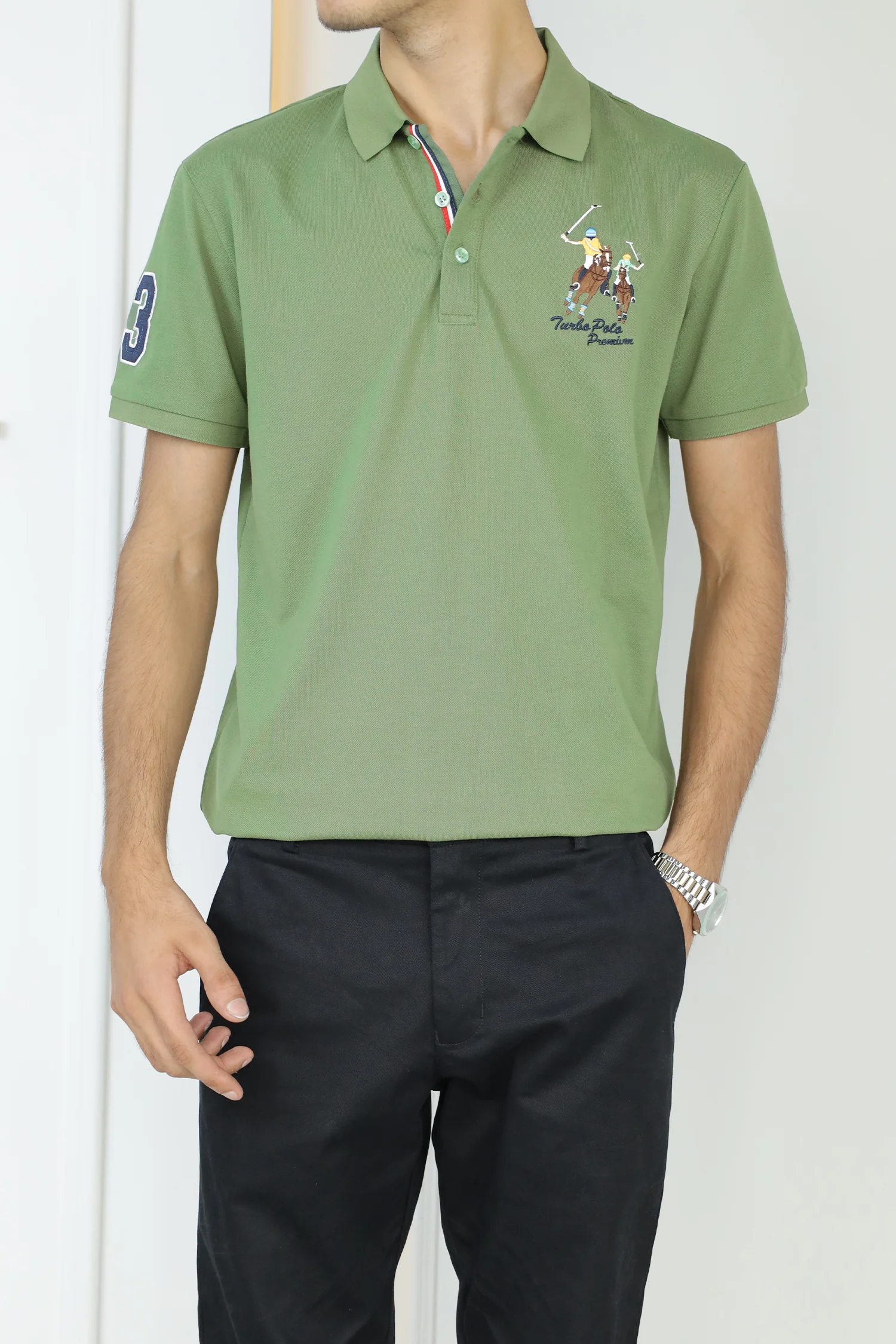 Turbo Polo Club Horse Pony Badge Men's Polo Shirt - Image 7