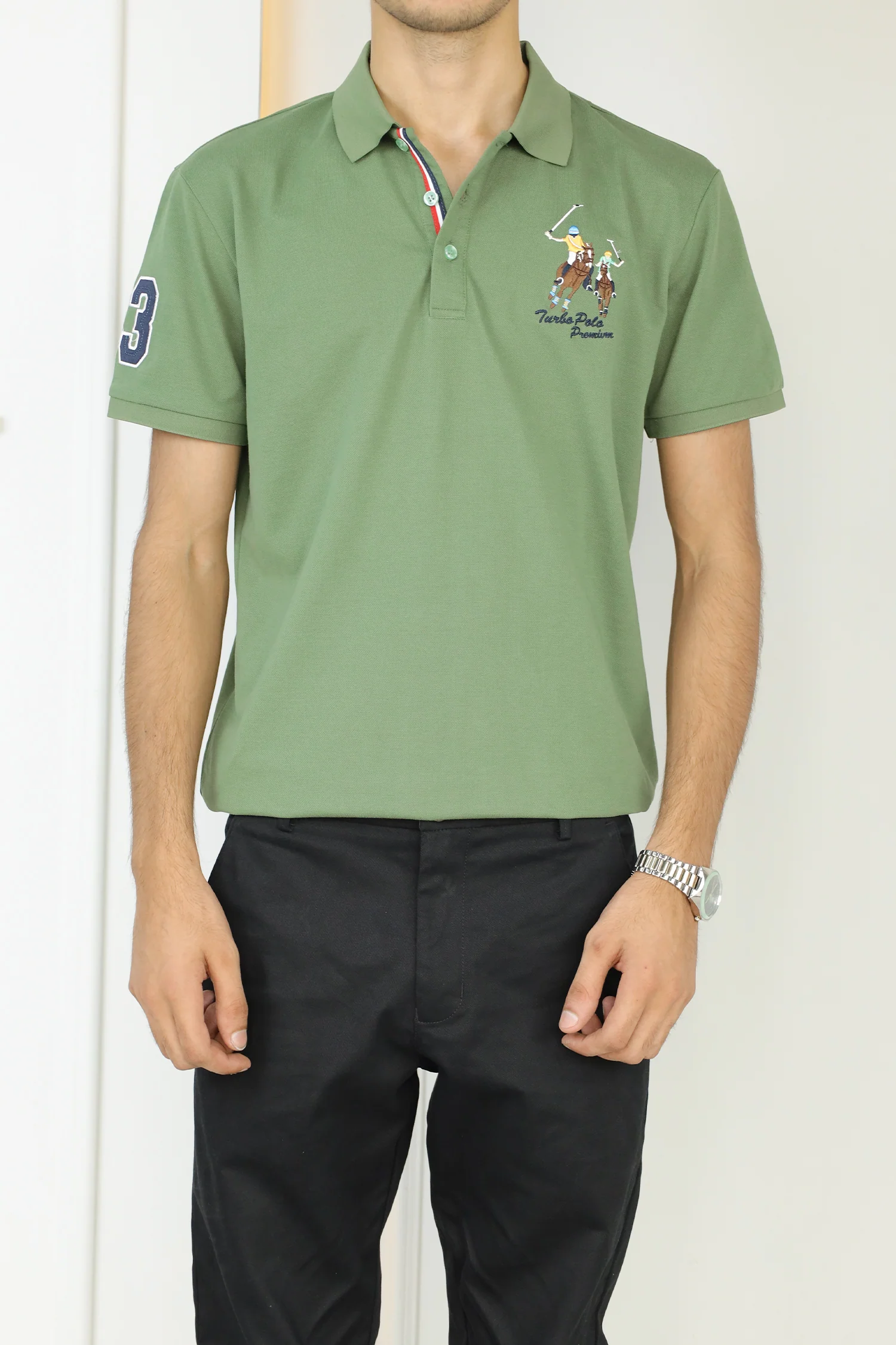 Turbo Polo Club Horse Pony Badge Men's Polo Shirt - Image 9