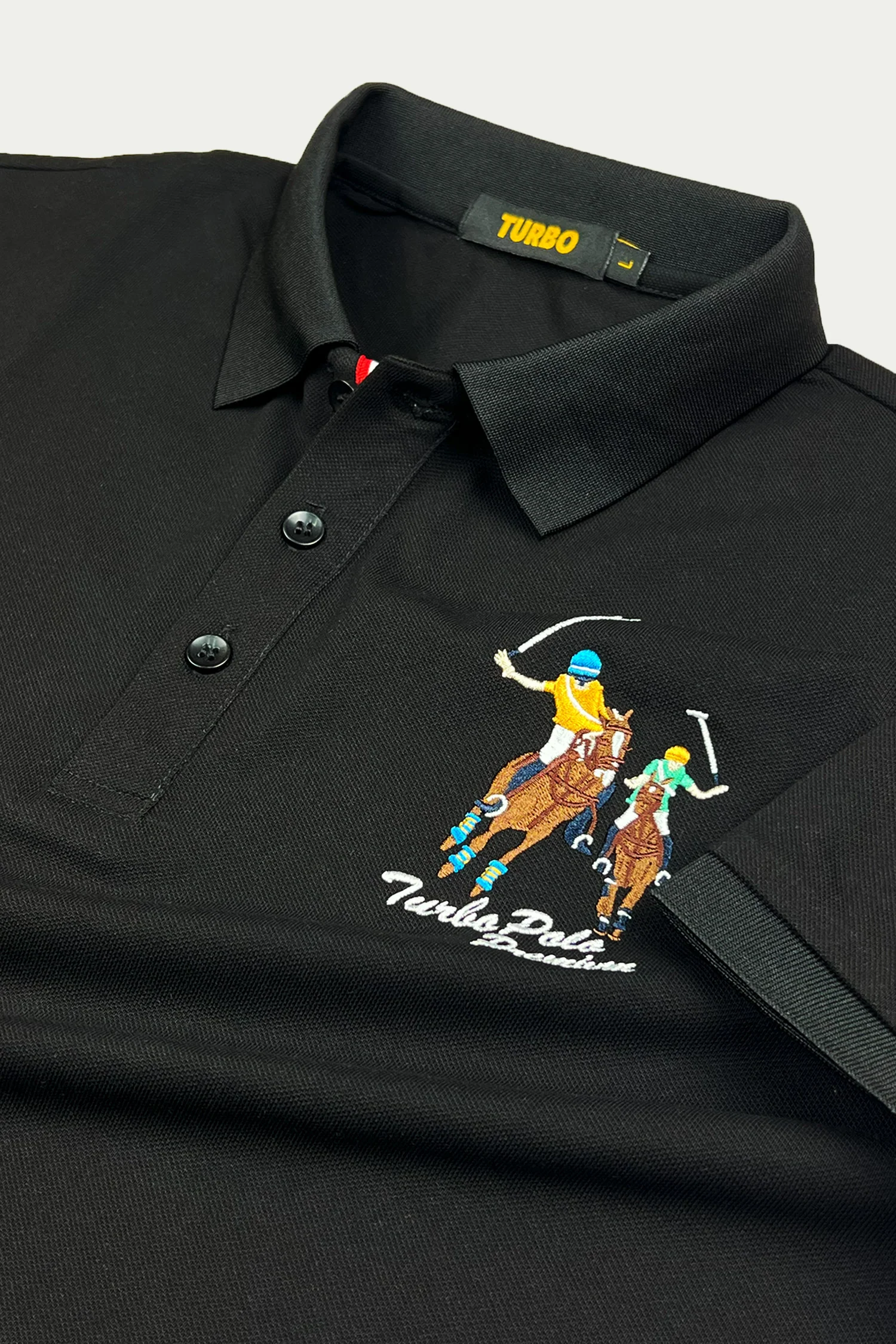 Turbo Polo Club Horse Pony Badge Men's Polo Shirt
