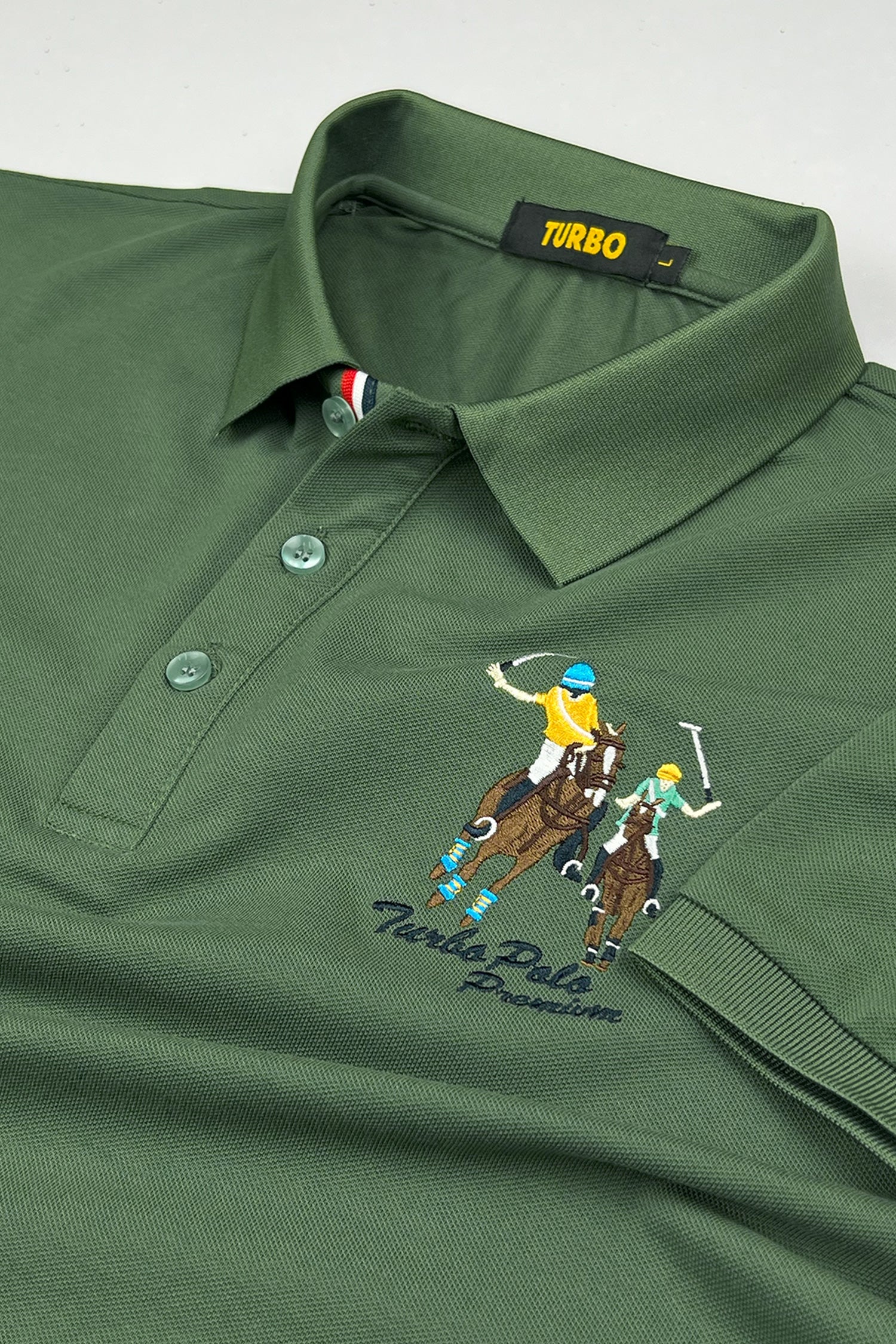 Turbo Polo Club Horse Pony Badge Men's Polo Shirt - Image 4