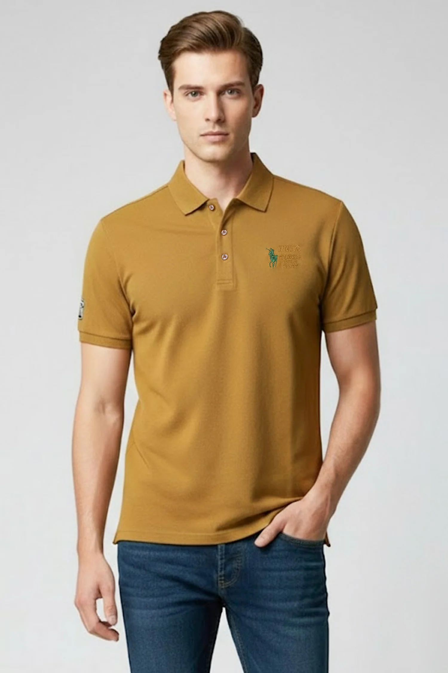 Turbo Polo Collar Tipping Men's Polo Shirt - Image 10