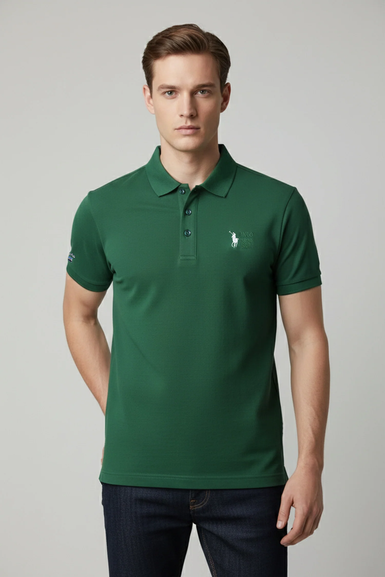 Turbo Polo Collar Tipping Men's Polo Shirt - Image 4