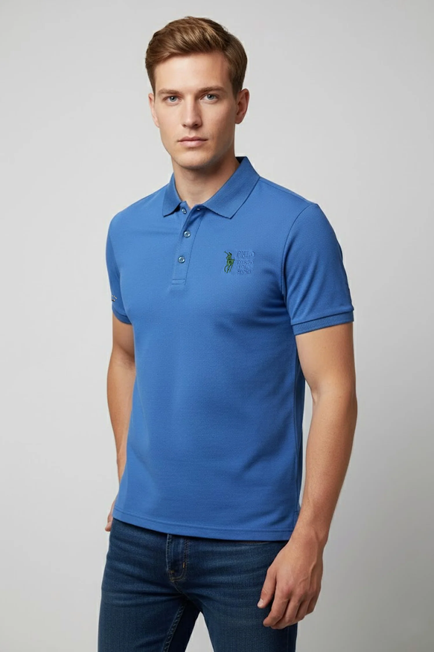 Turbo Polo Collar Tipping Men's Polo Shirt - Image 7