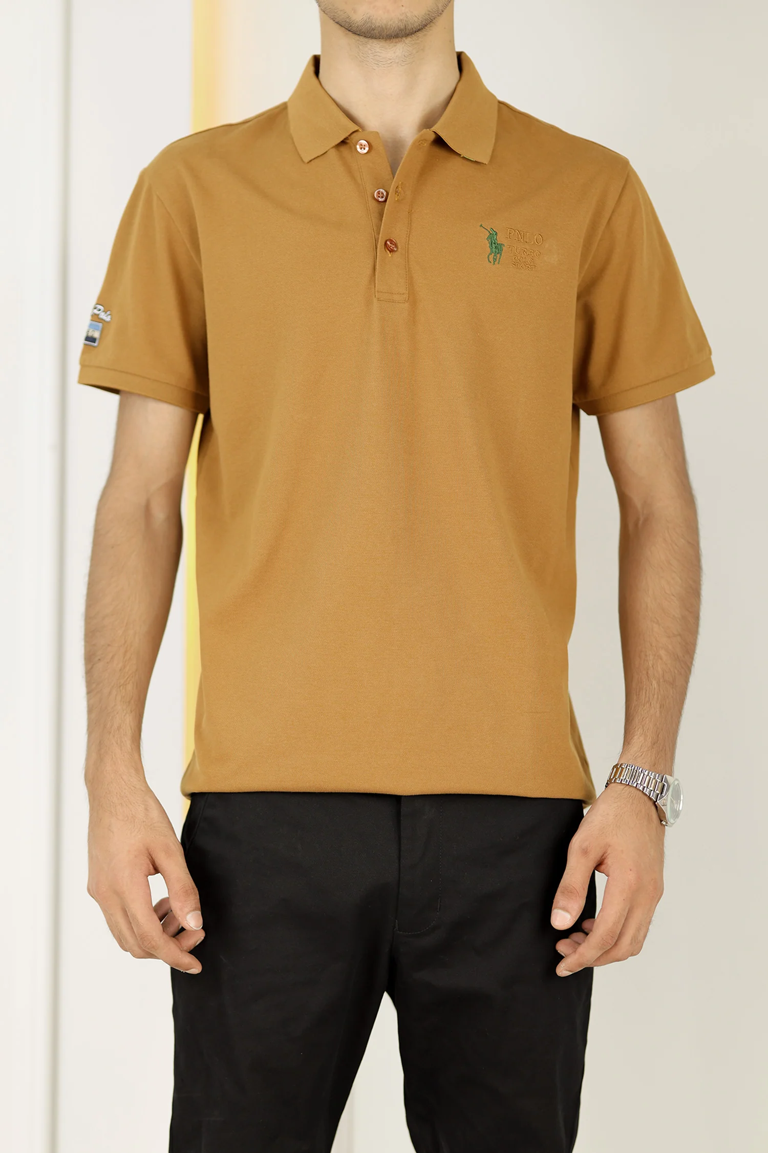 Turbo Polo Collar Tipping Men's Polo Shirt - Image 3