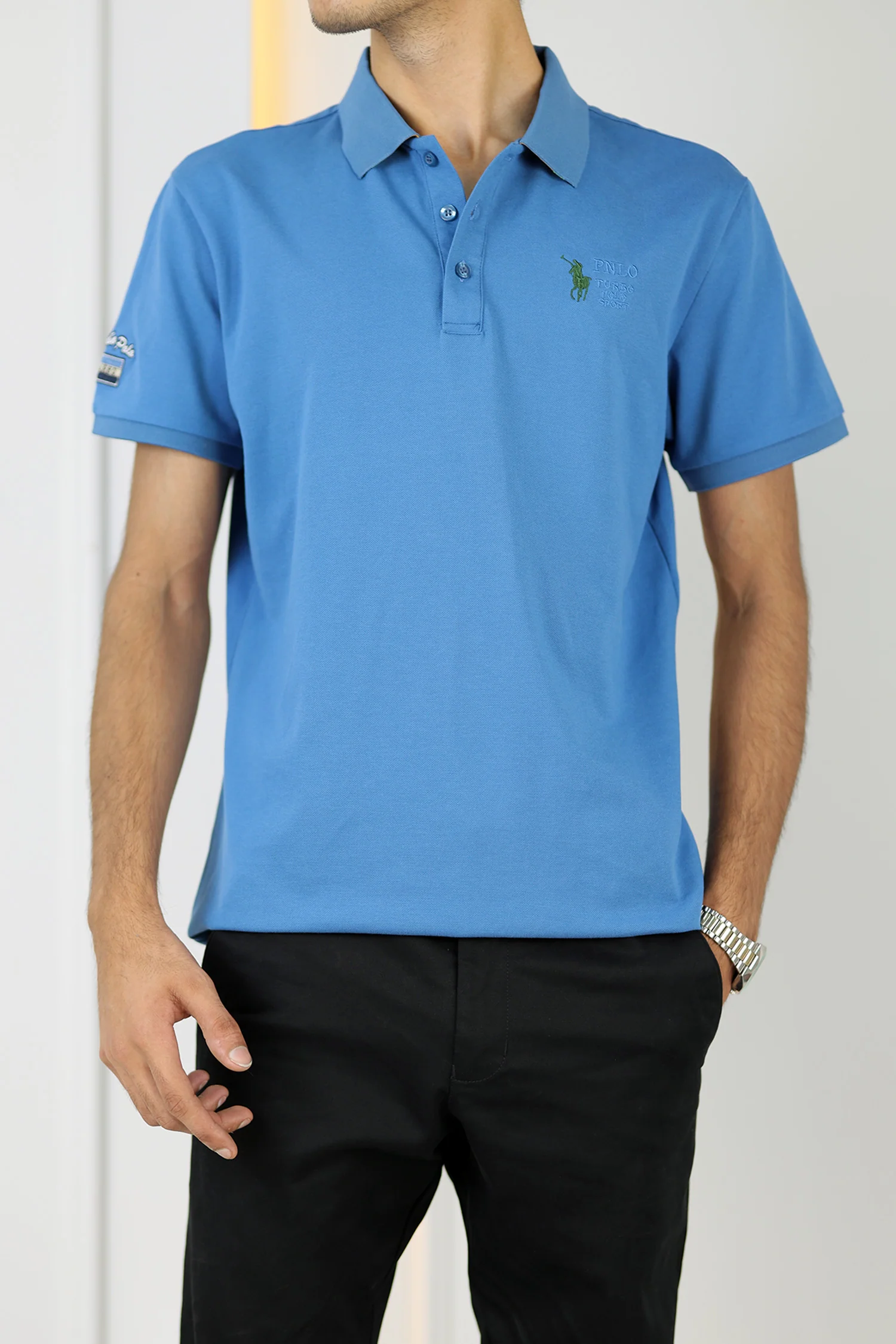 Turbo Polo Collar Tipping Men's Polo Shirt - Image 4
