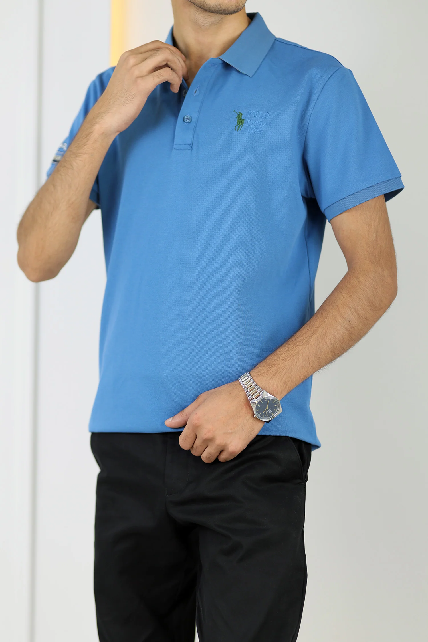 Turbo Polo Collar Tipping Men's Polo Shirt - Image 5