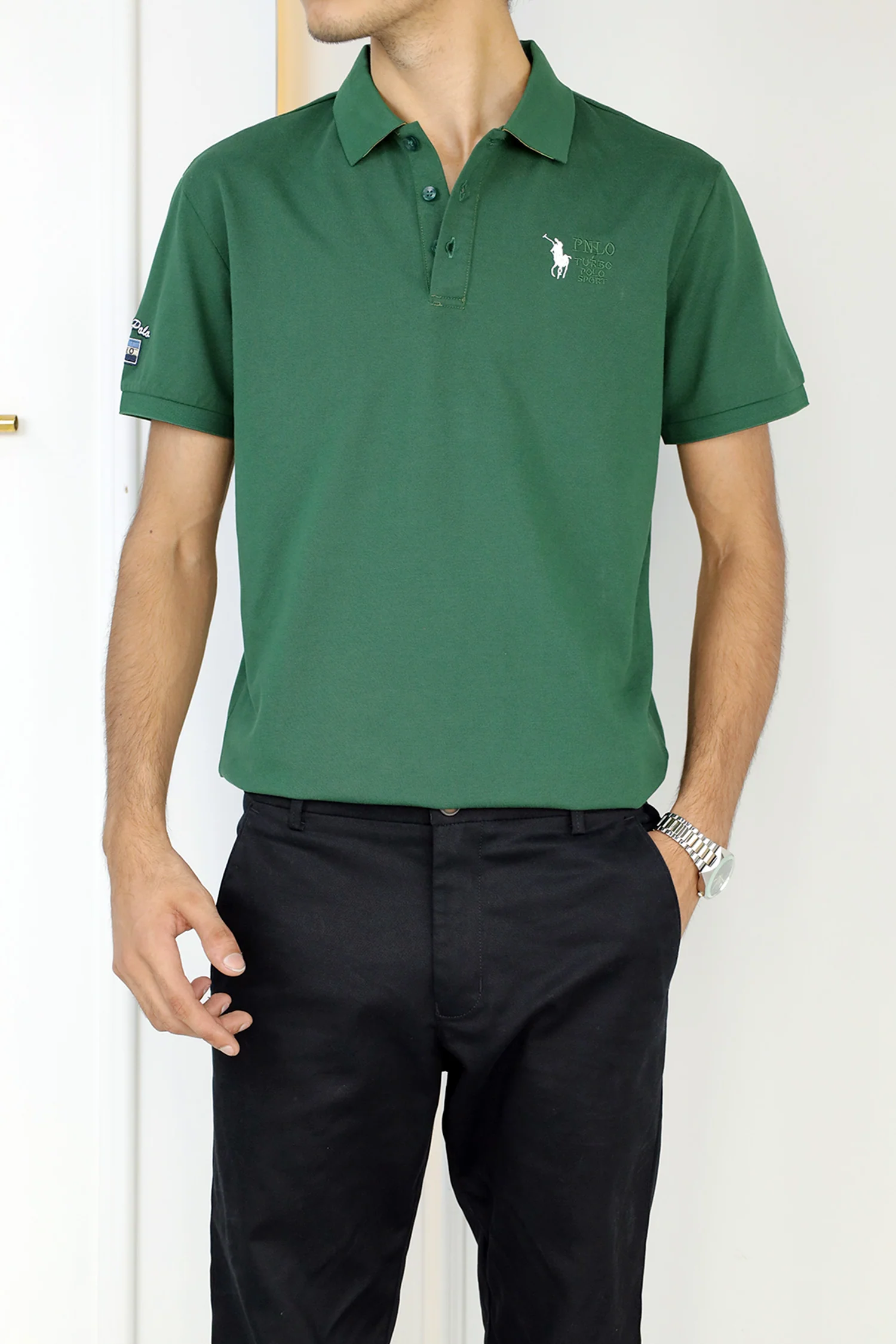 Turbo Polo Collar Tipping Men's Polo Shirt - Image 7