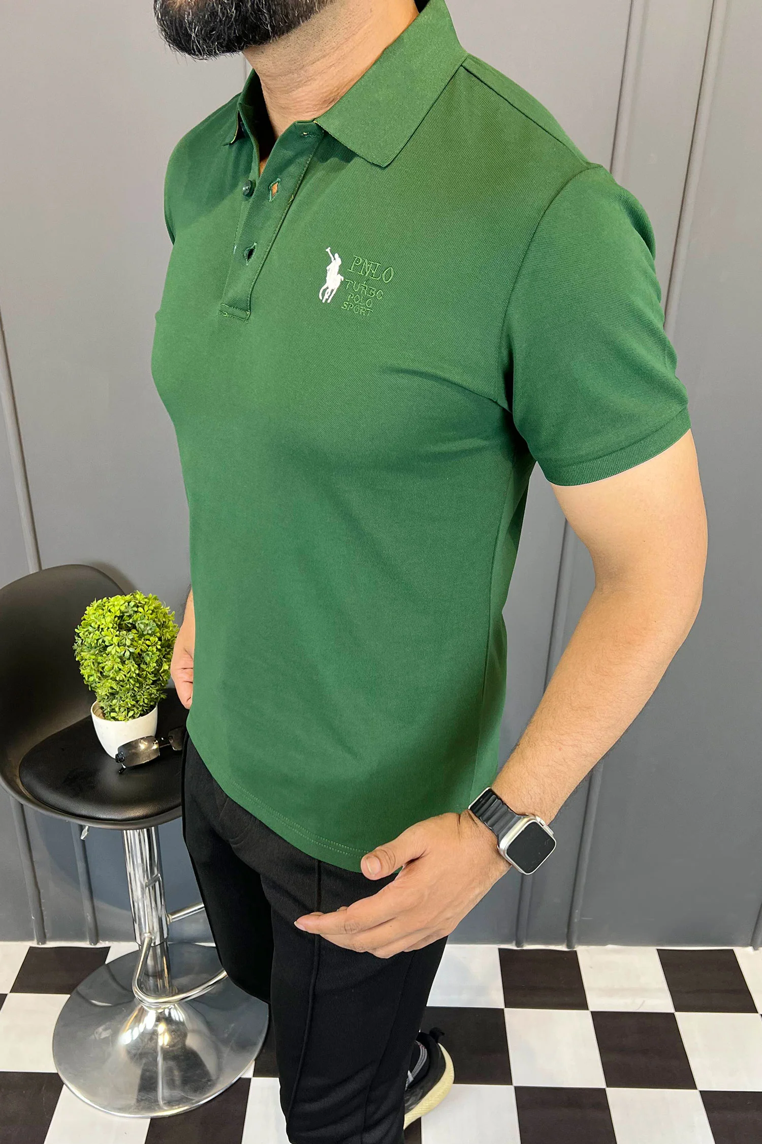 Turbo Polo Collar Tipping Men's Polo Shirt - Image 13
