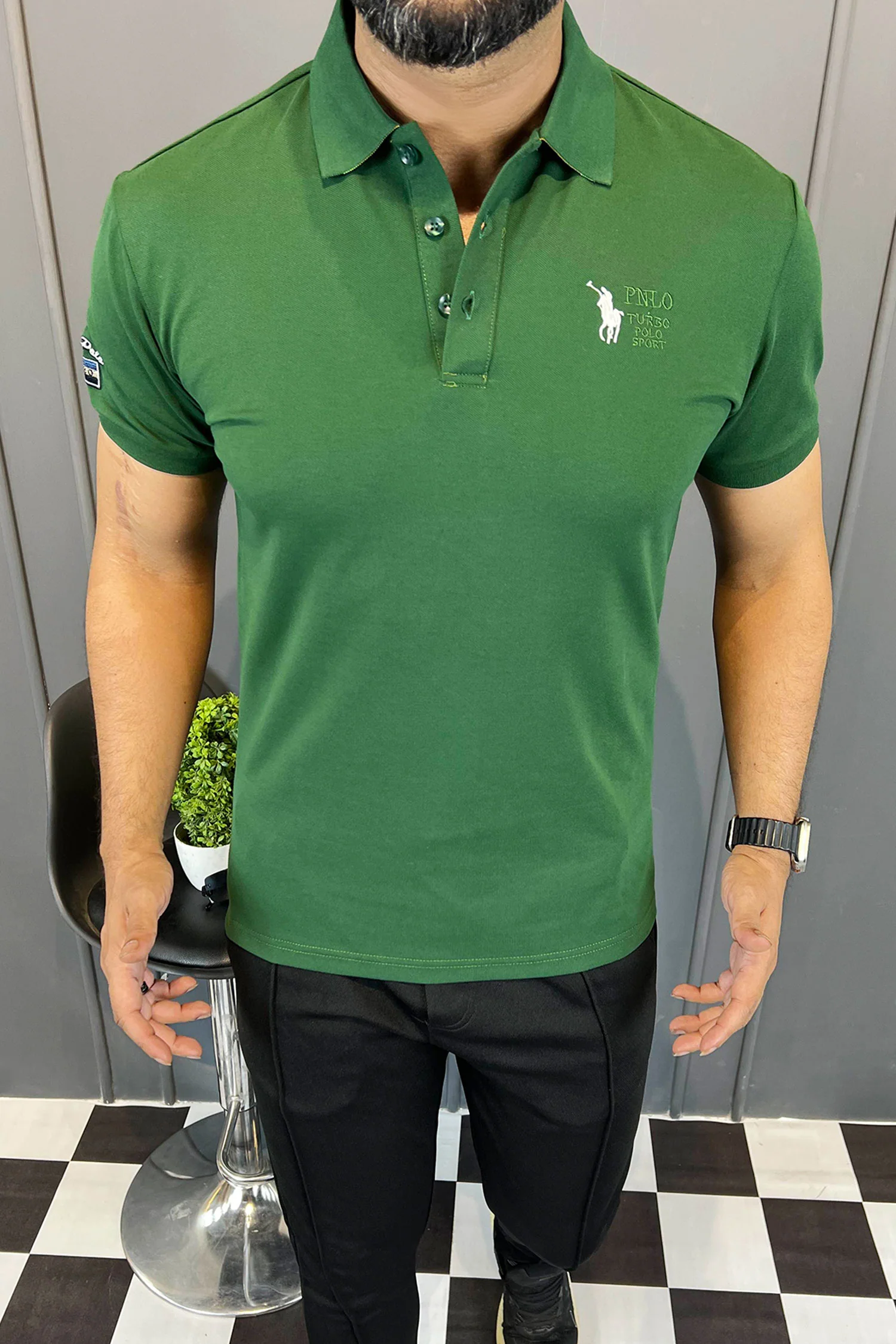 Turbo Polo Collar Tipping Men's Polo Shirt - Image 14