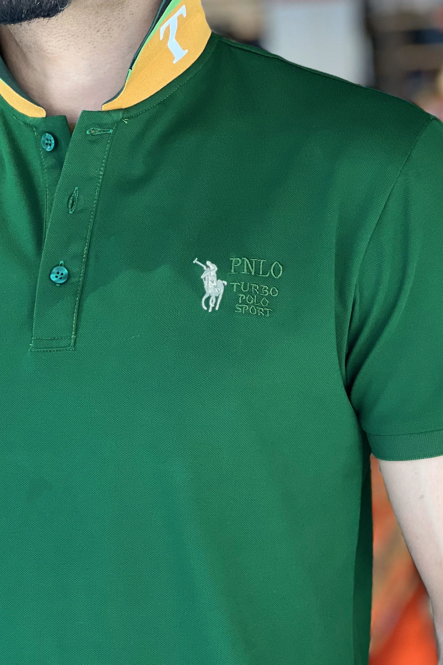 Turbo Polo Collar Tipping Men's Polo Shirt - Image 3