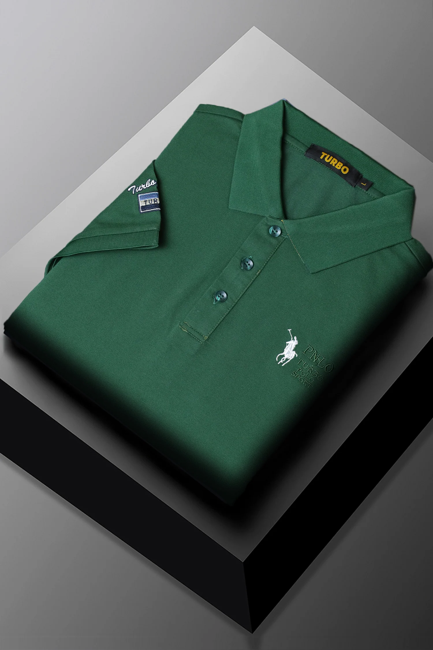 Turbo Polo Collar Tipping Men's Polo Shirt - Image 10