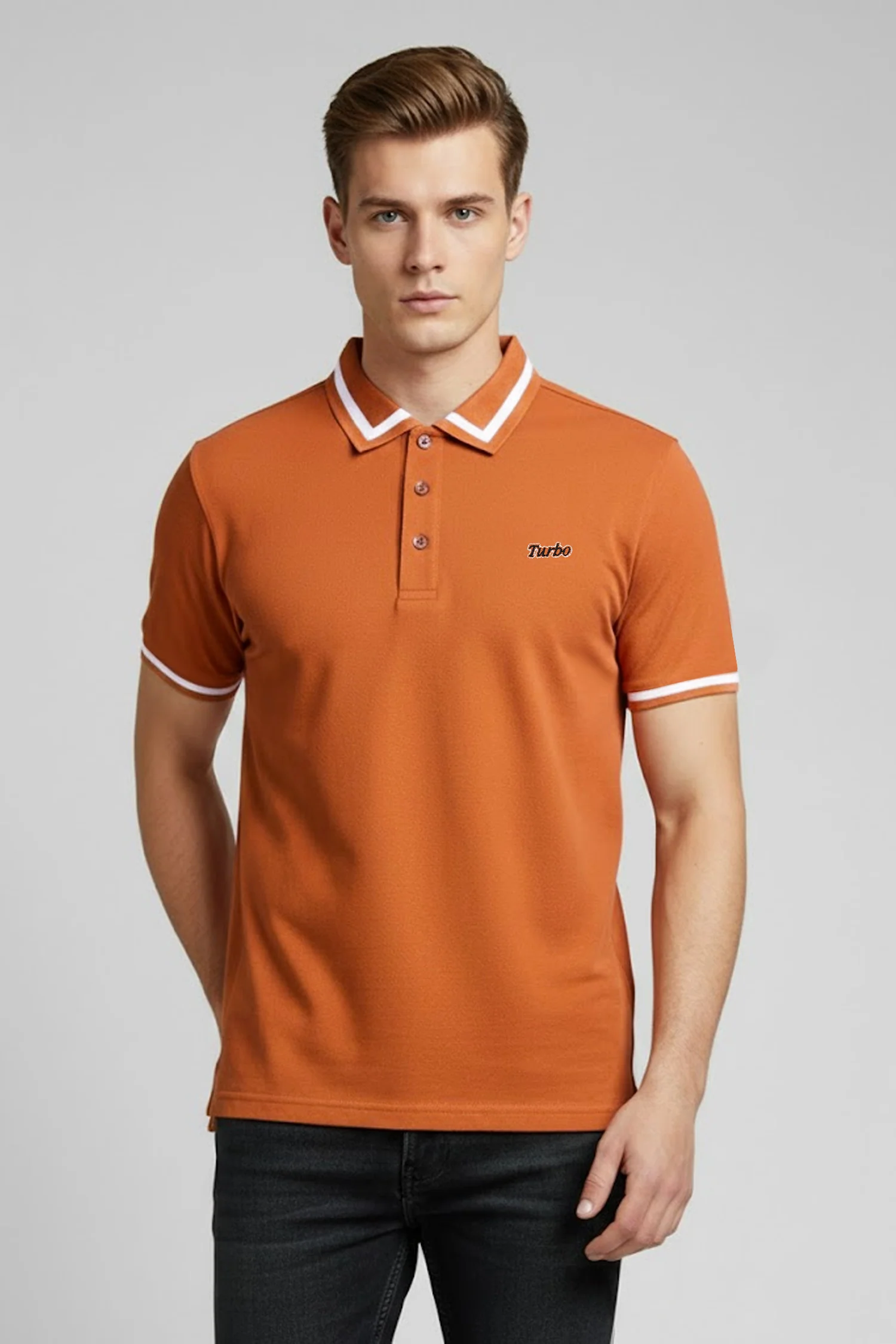 Turbo Polo Pro Grade Tipped Men's Polo Shirt - Image 4