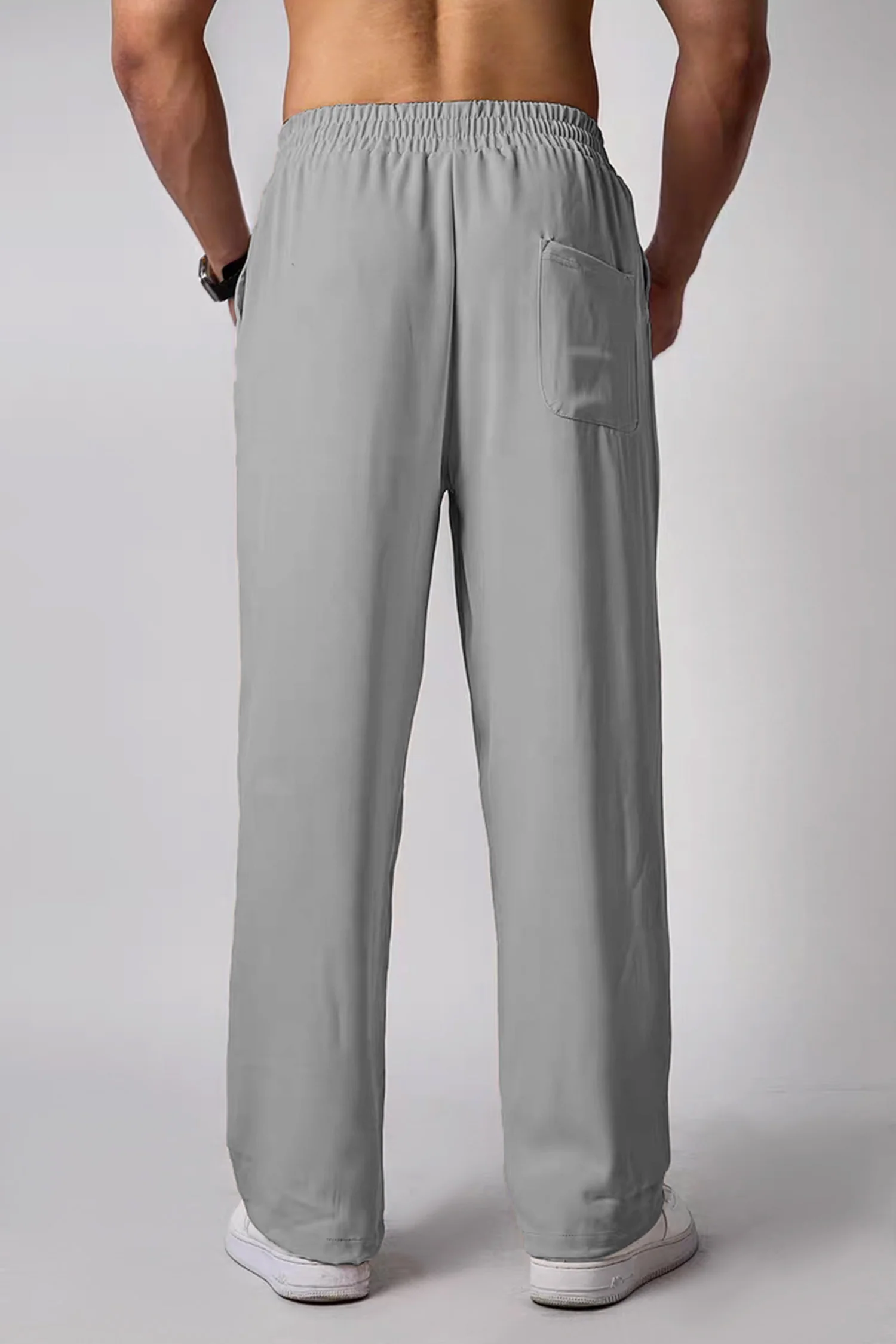 Turbo Poplin Front-Double Line Trouser In Gray - Image 2