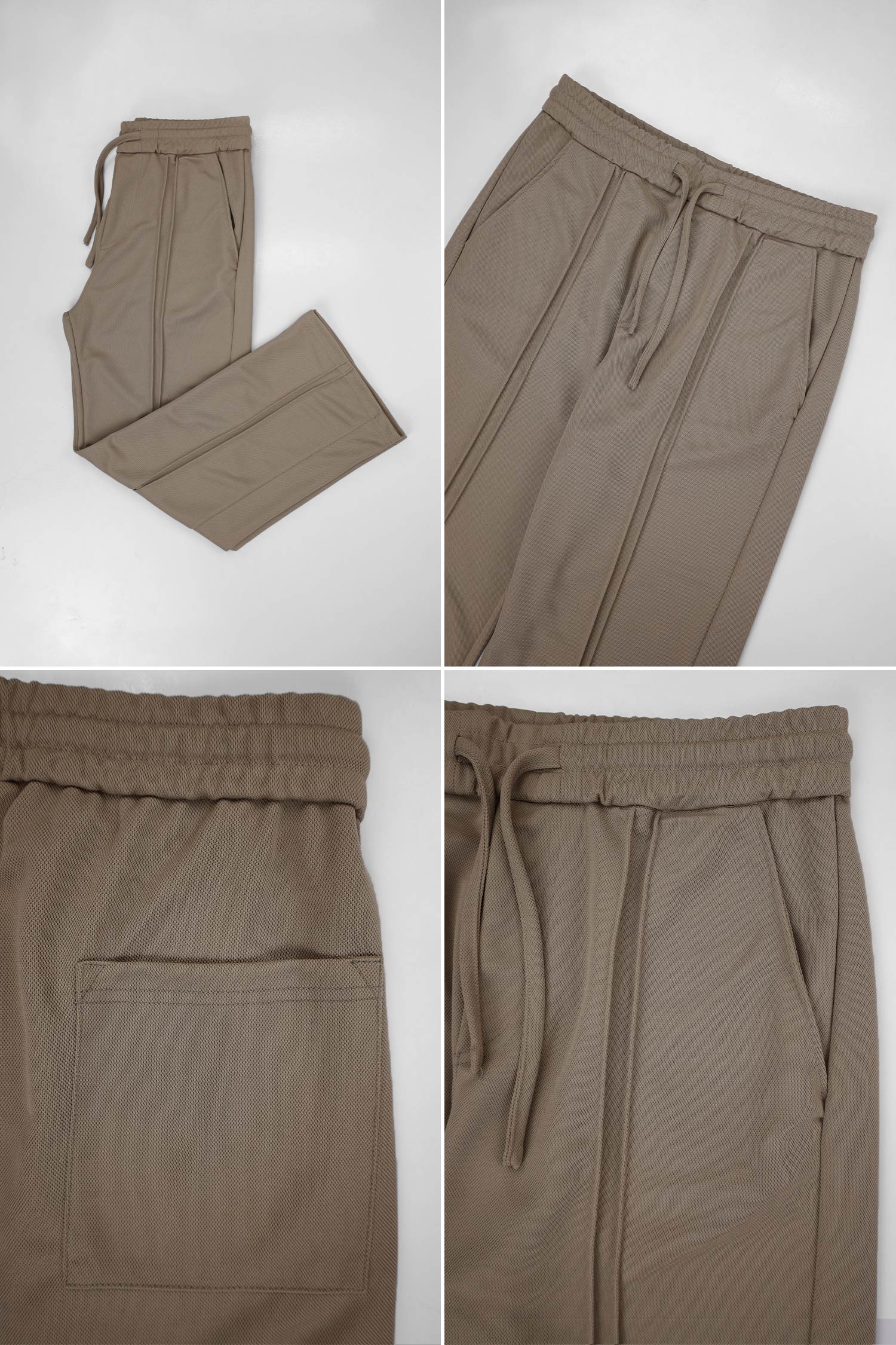 Turbo Poplin Front-Double Line Trouser In Skin - Image 3