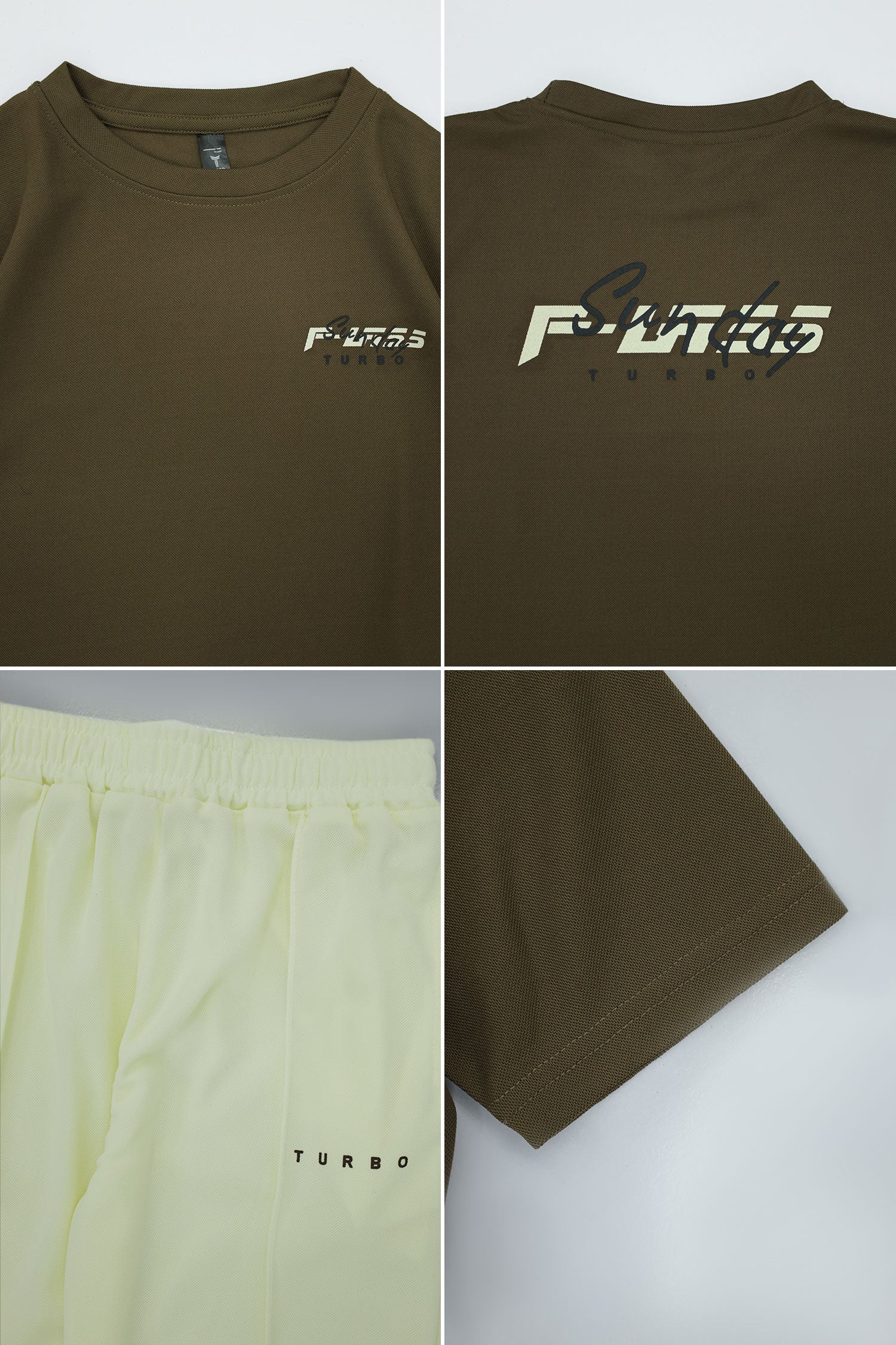 Turbo Power Fit Younger Kids Tracksuit In Light Green In Brown - Image 3