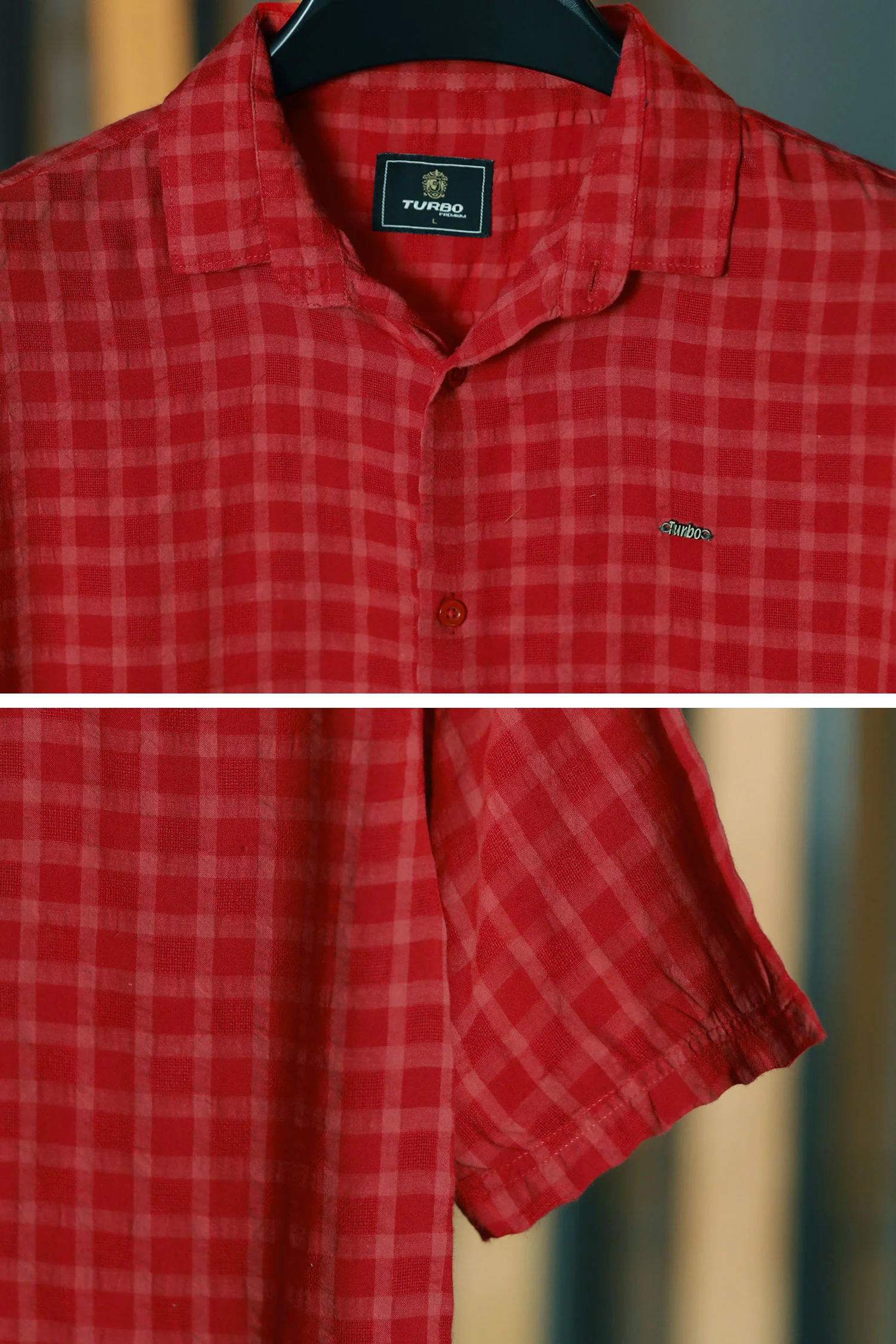 Turbo Premium Lightweight Half Sleeve Casual Shirt In Red - Image 3