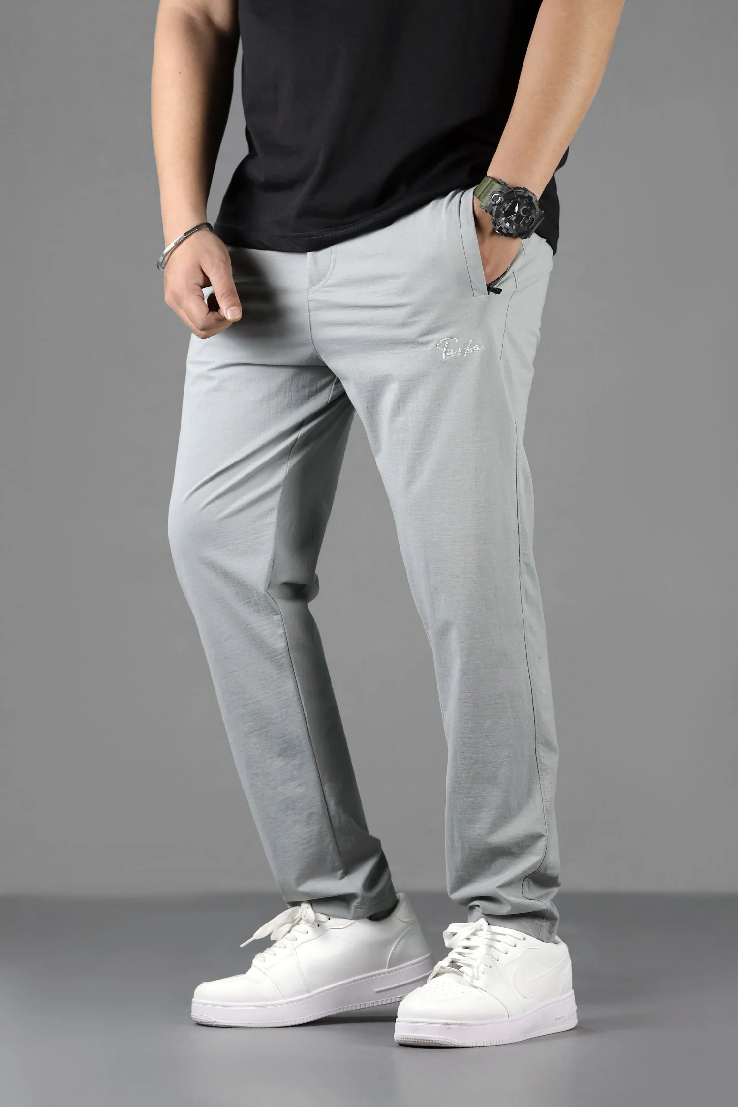 Turbo Premium Style Slim-Fit Trouser In Light Grey