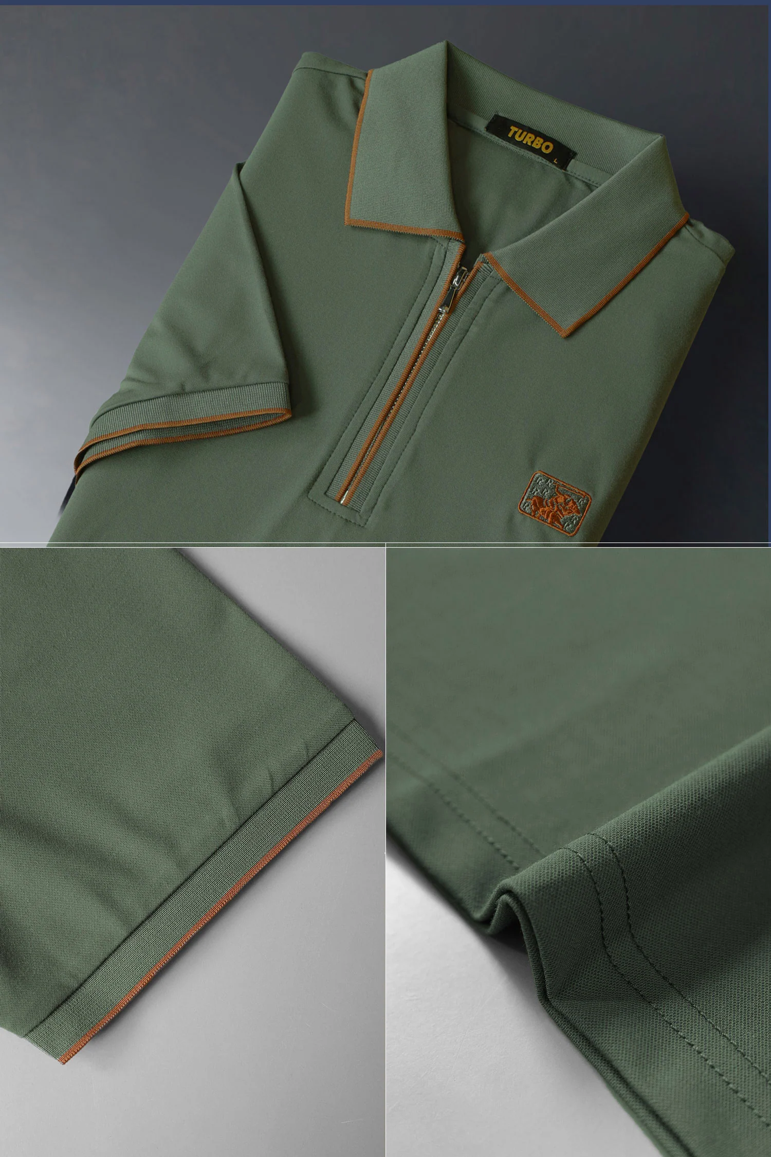 Turbo Quality Club Zipper Men's Polo Shirt - Image 11