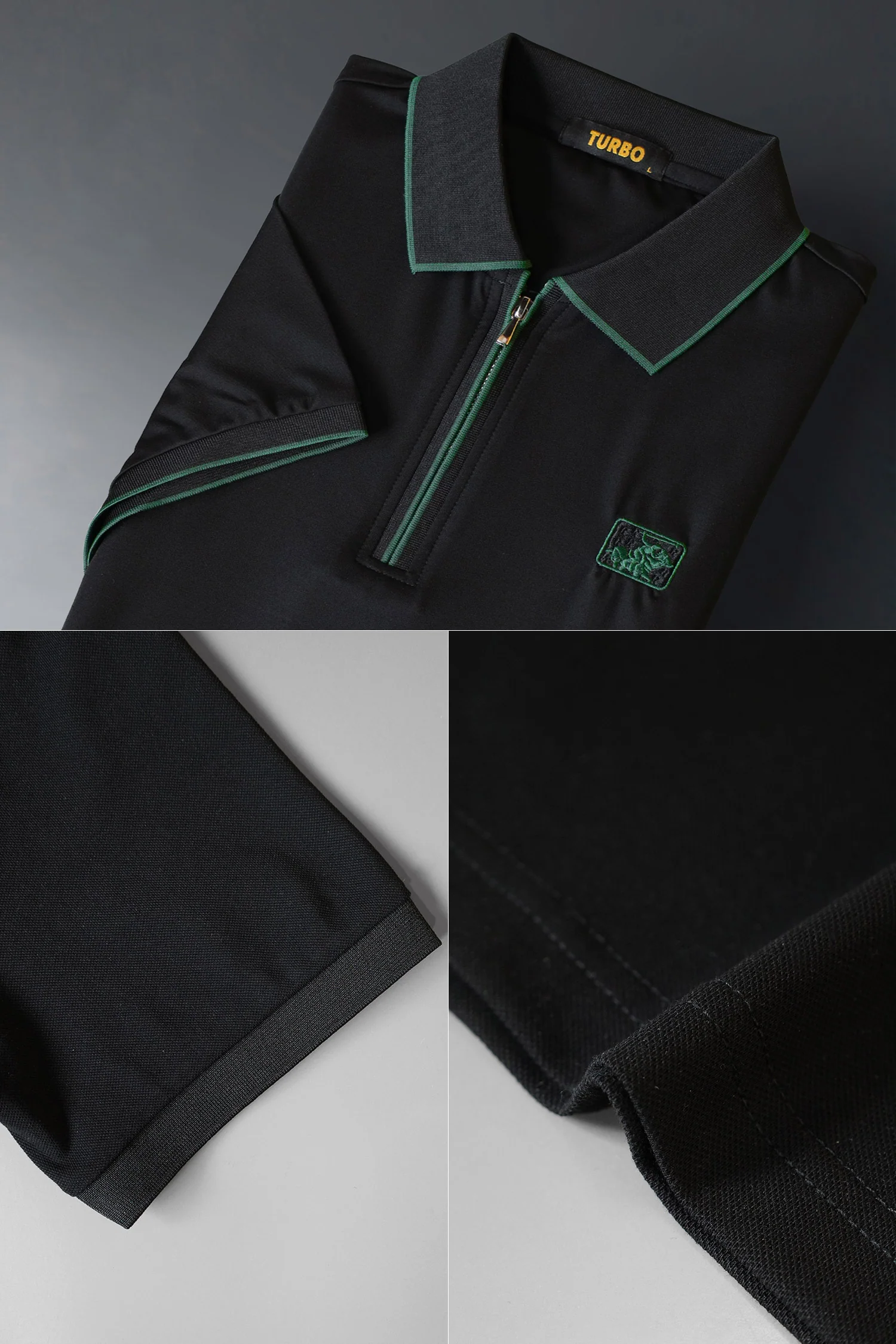 Turbo Quality Club Zipper Men's Polo Shirt - Image 16
