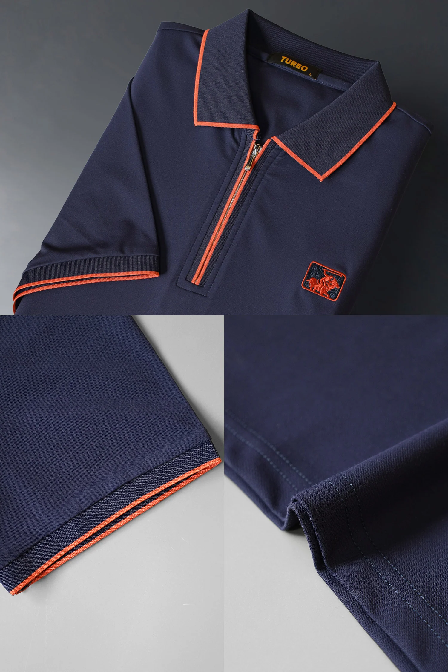 Turbo Quality Club Zipper Men's Polo Shirt - Image 4
