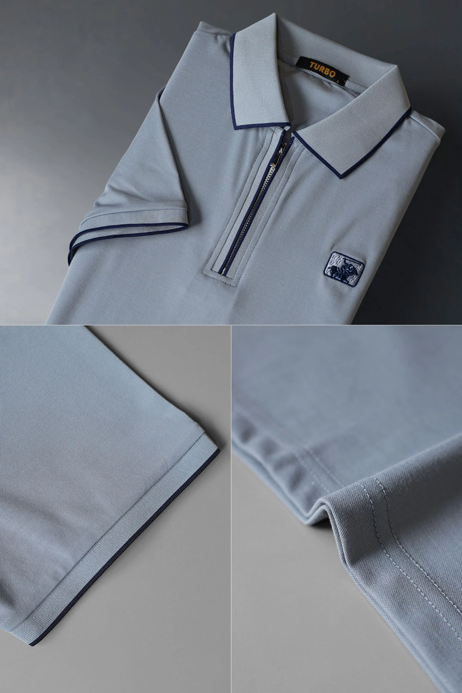 Turbo Quality Club Zipper Men's Polo Shirt - Image 8