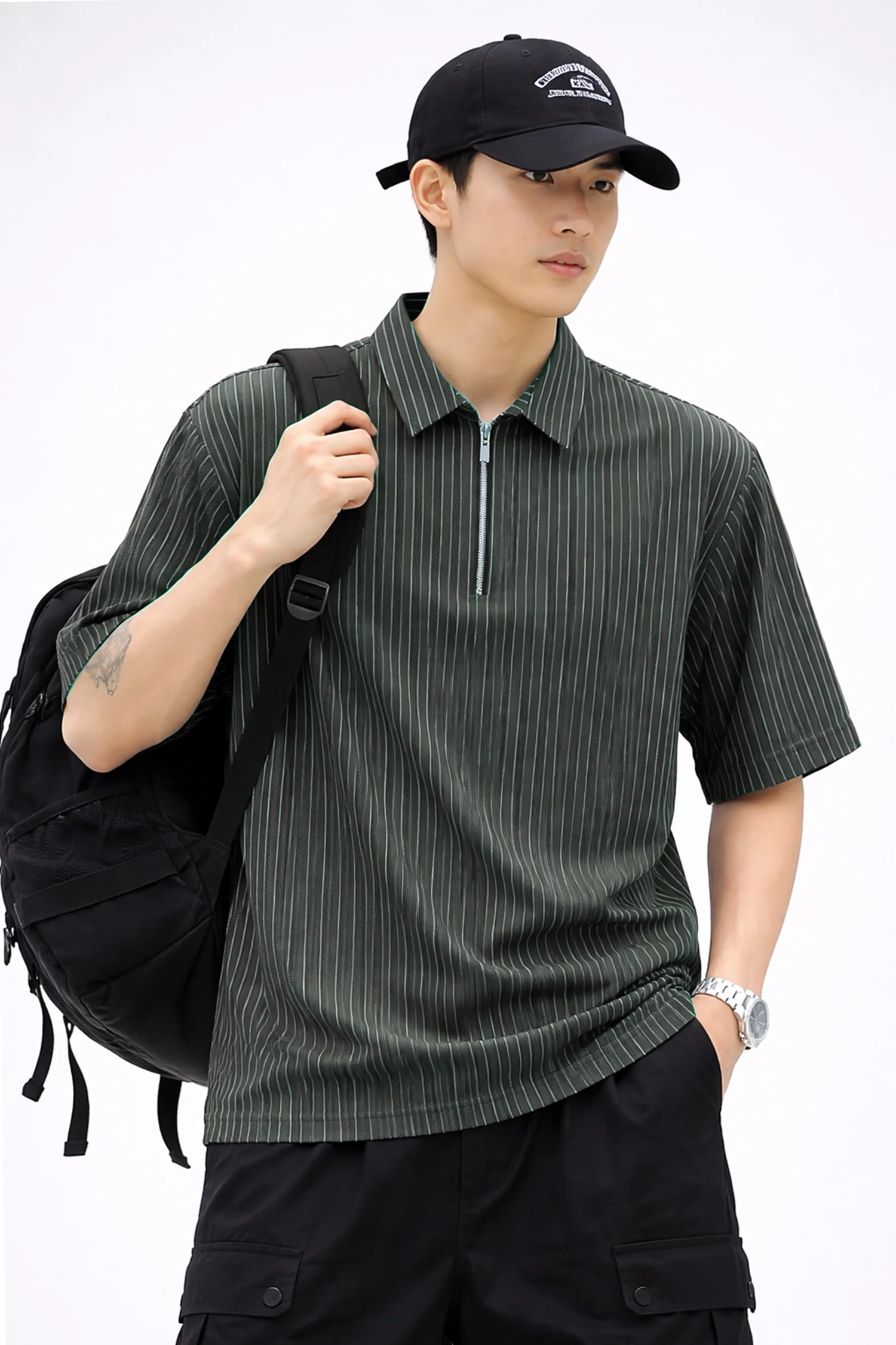 Turbo Quarter-Zip Neckline Style Polo T-Shirt* - Image 5