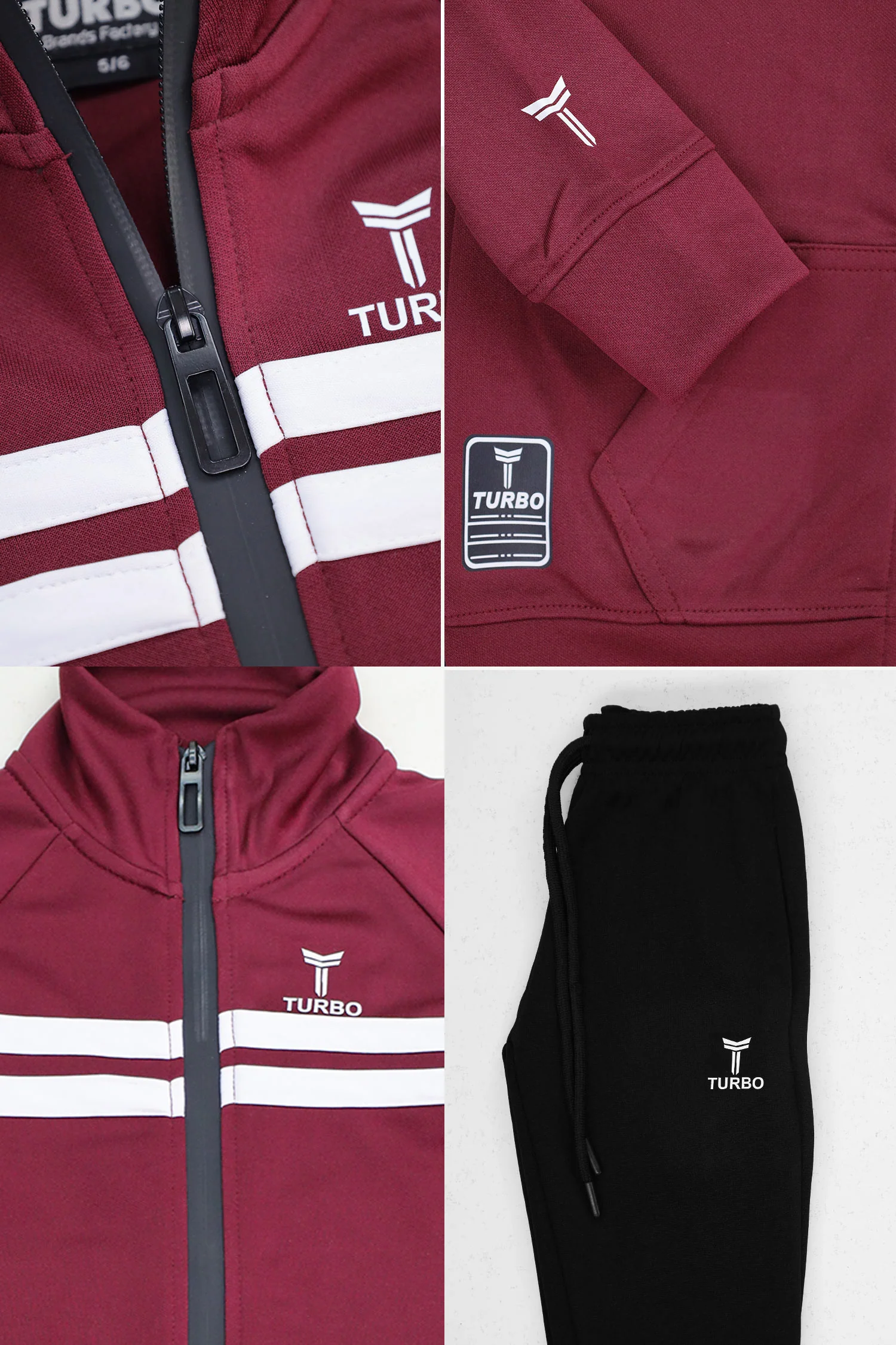 Turbo Edge Slim Fit Full-Zip Unisex Younger Kids Tracksuit - Image 4