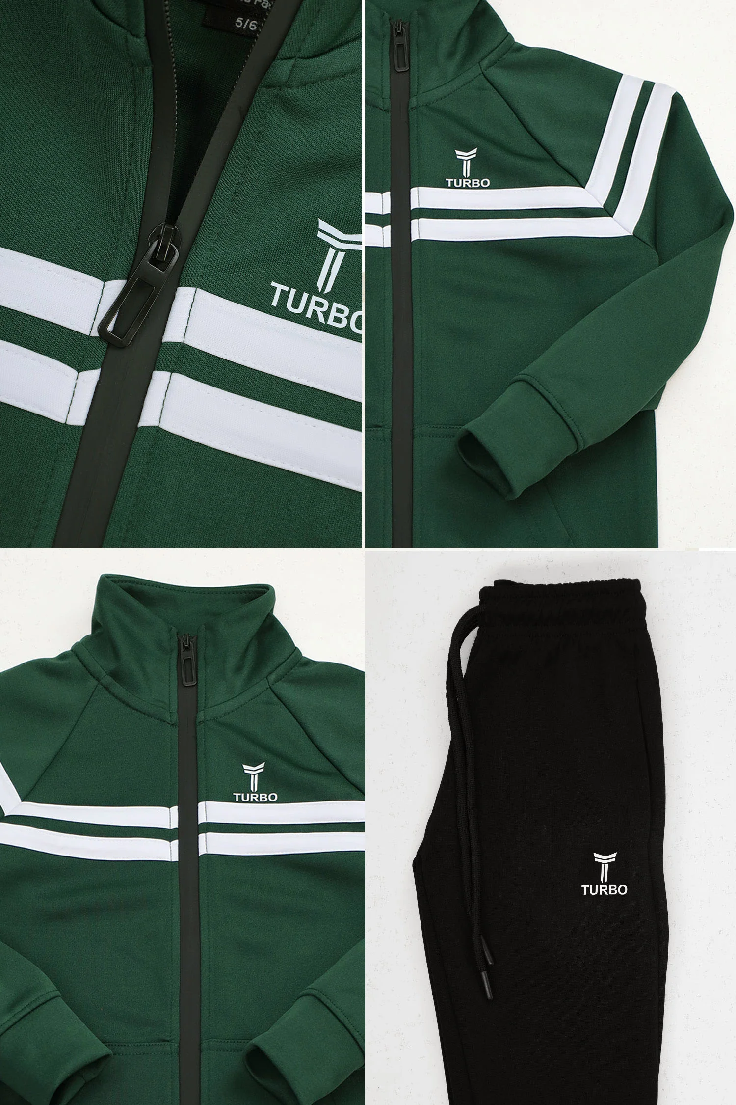 Turbo Edge Slim Fit Full-Zip Unisex Younger Kids Tracksuit - Image 8