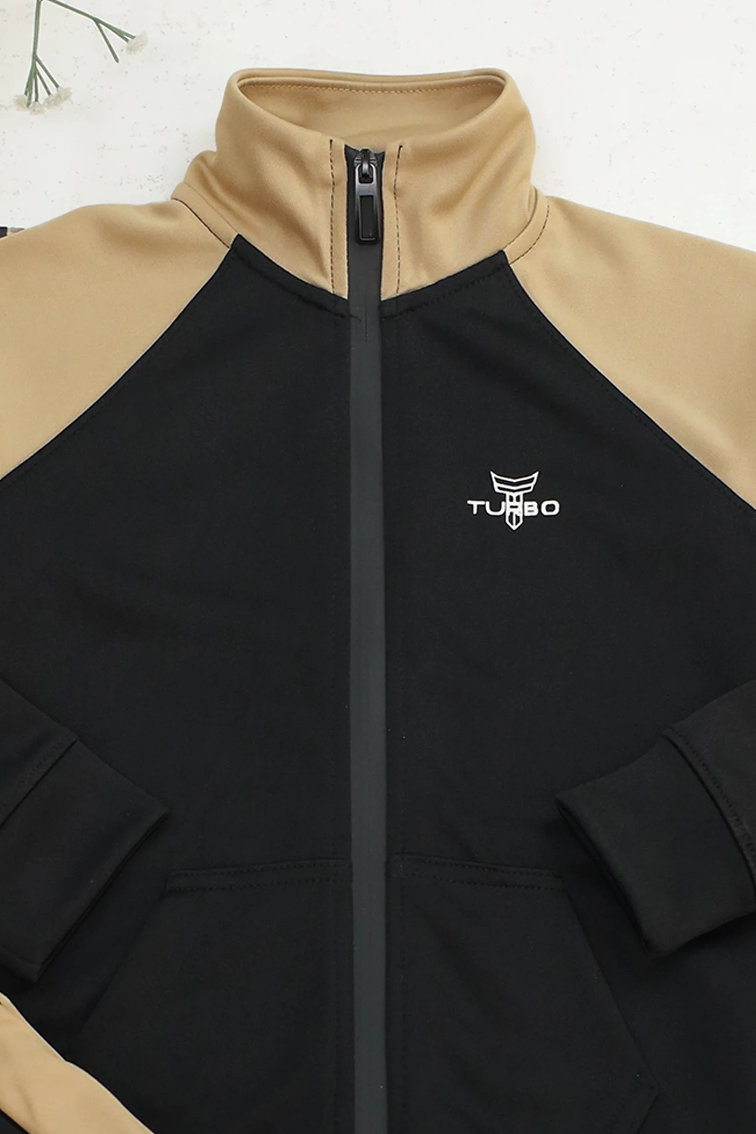 Turbo Raglan Sleeves Panel Full-Zip Unisex Younger Kids Tracksuit In Black - Image 4