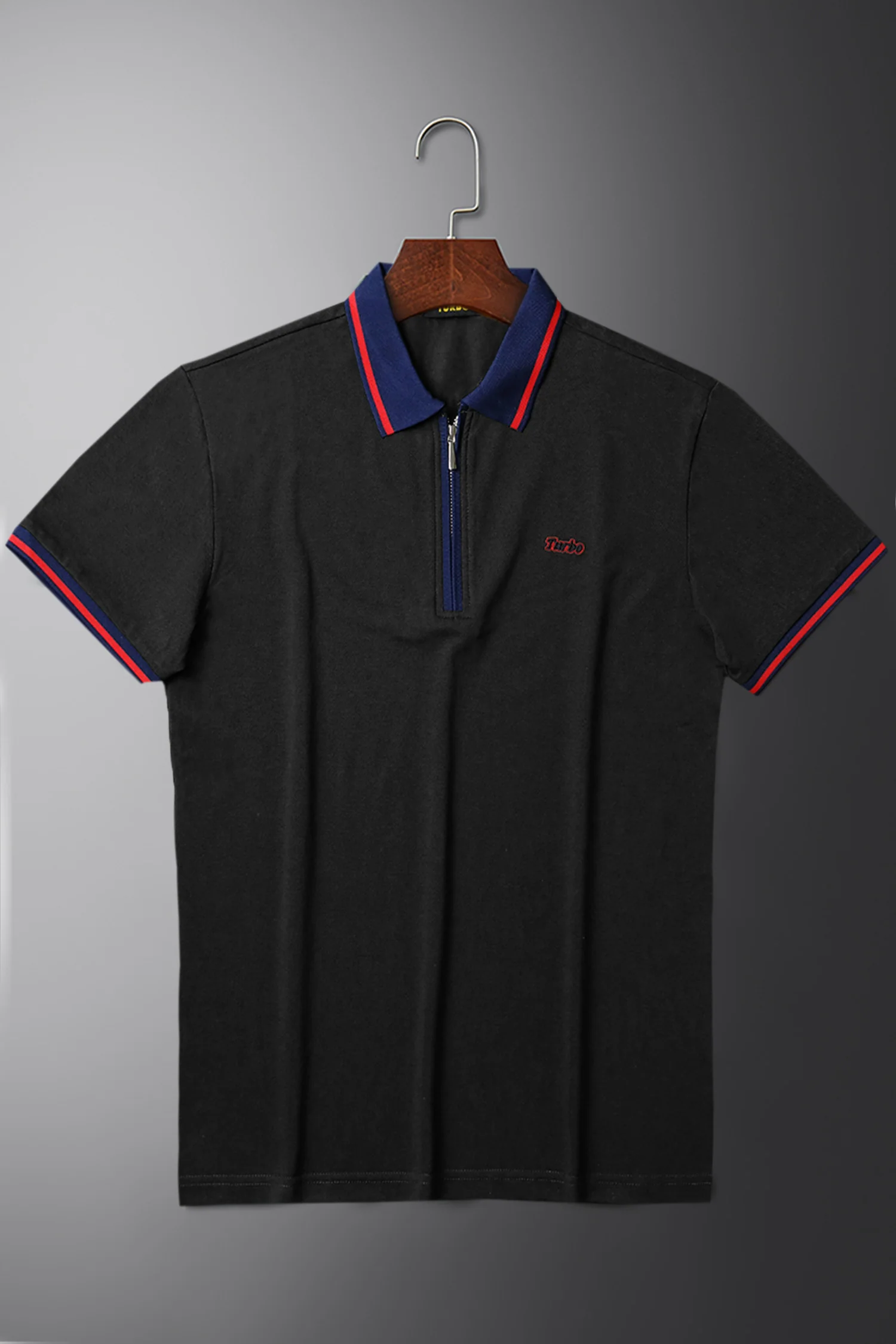 Turbo Record Zip Collar-Block Men's Polo Shirt - Image 10