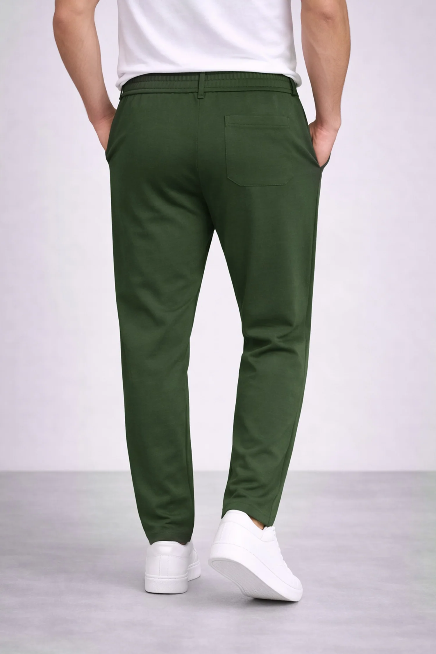 Turbo Regular Fit Training Track Pant Trouser In Olive Green - Image 2