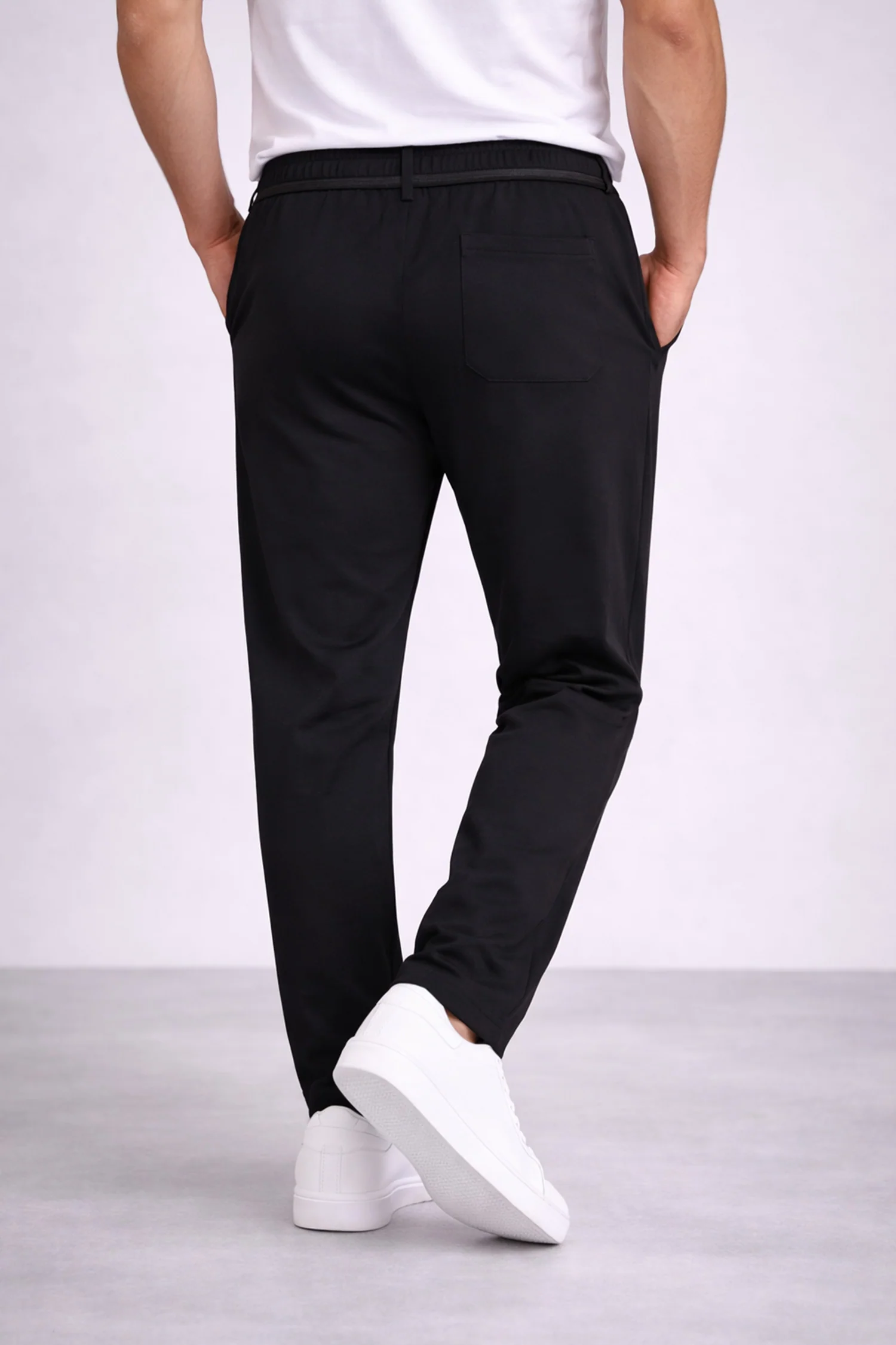 Turbo Regular Fit Training Track Pant Trouser In Black - Image 2