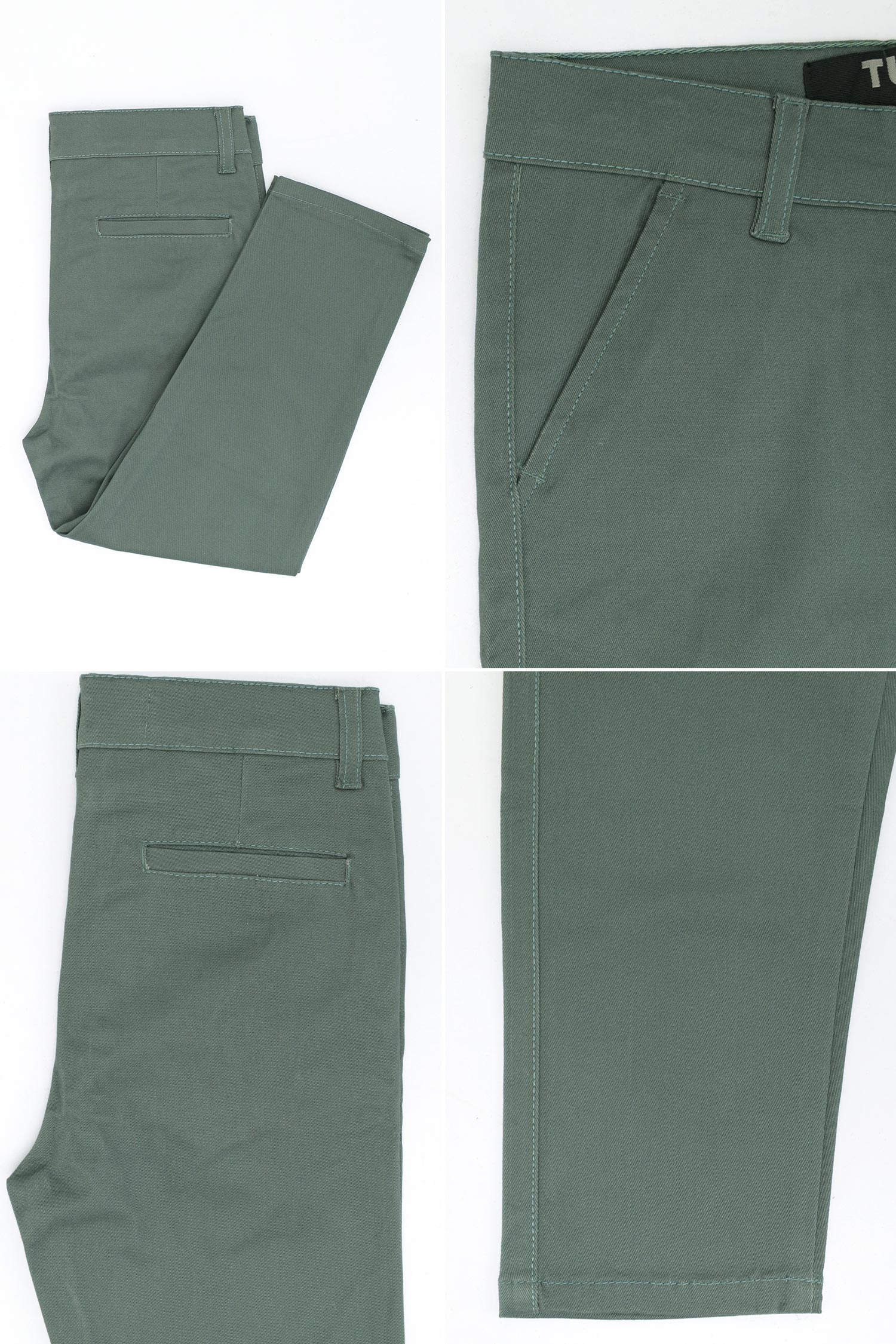 Turbo Regular Slim Fit Cotton Pant For Boys In Dark Grey - Image 3